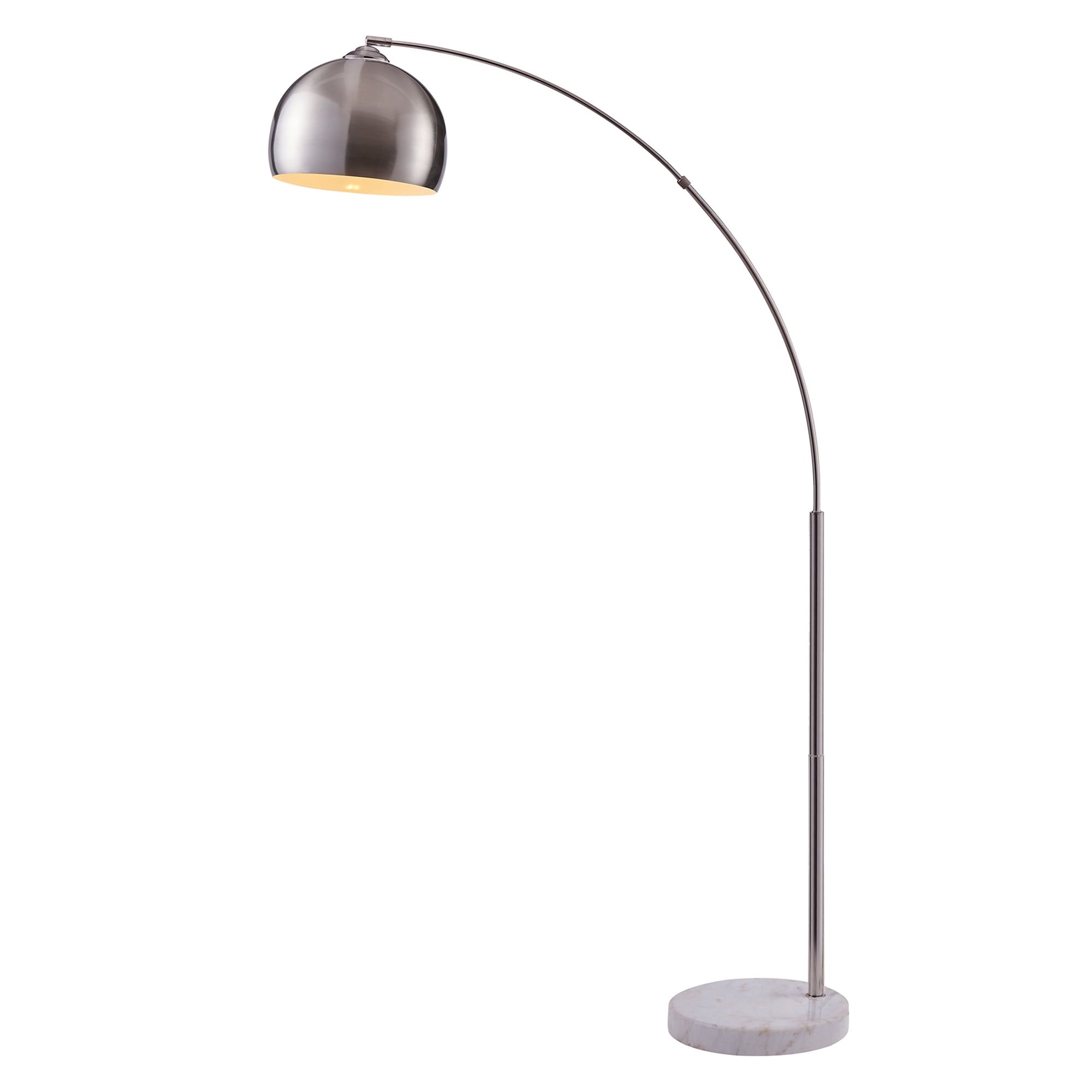 Arquer 68.1" Polished Nickel Arc Floor Lamp with Bell Shade