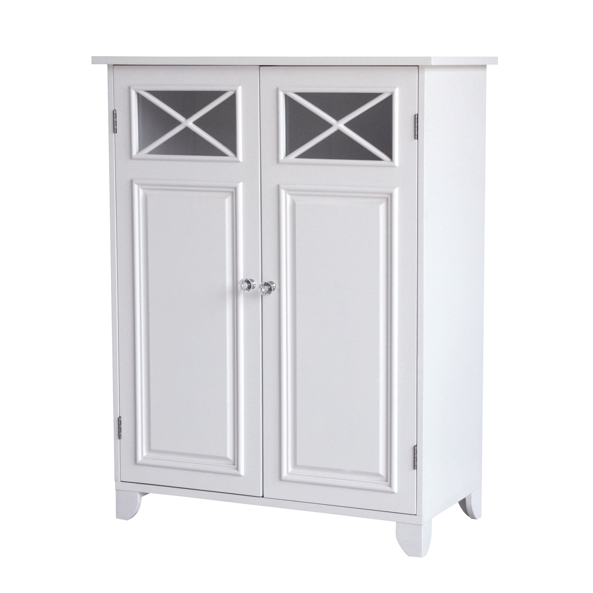 Dawson Classic White Engineered Wood Floor Cabinet with Adjustable Shelving