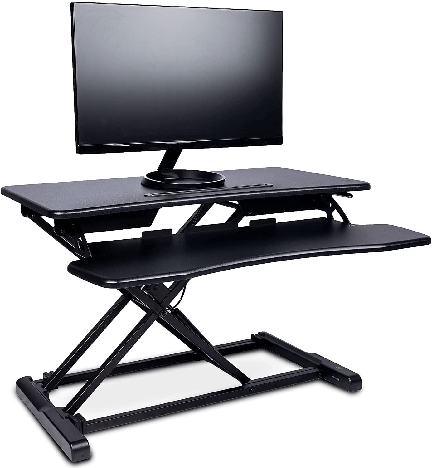 Black Aluminum Adjustable Standing Desk Converter