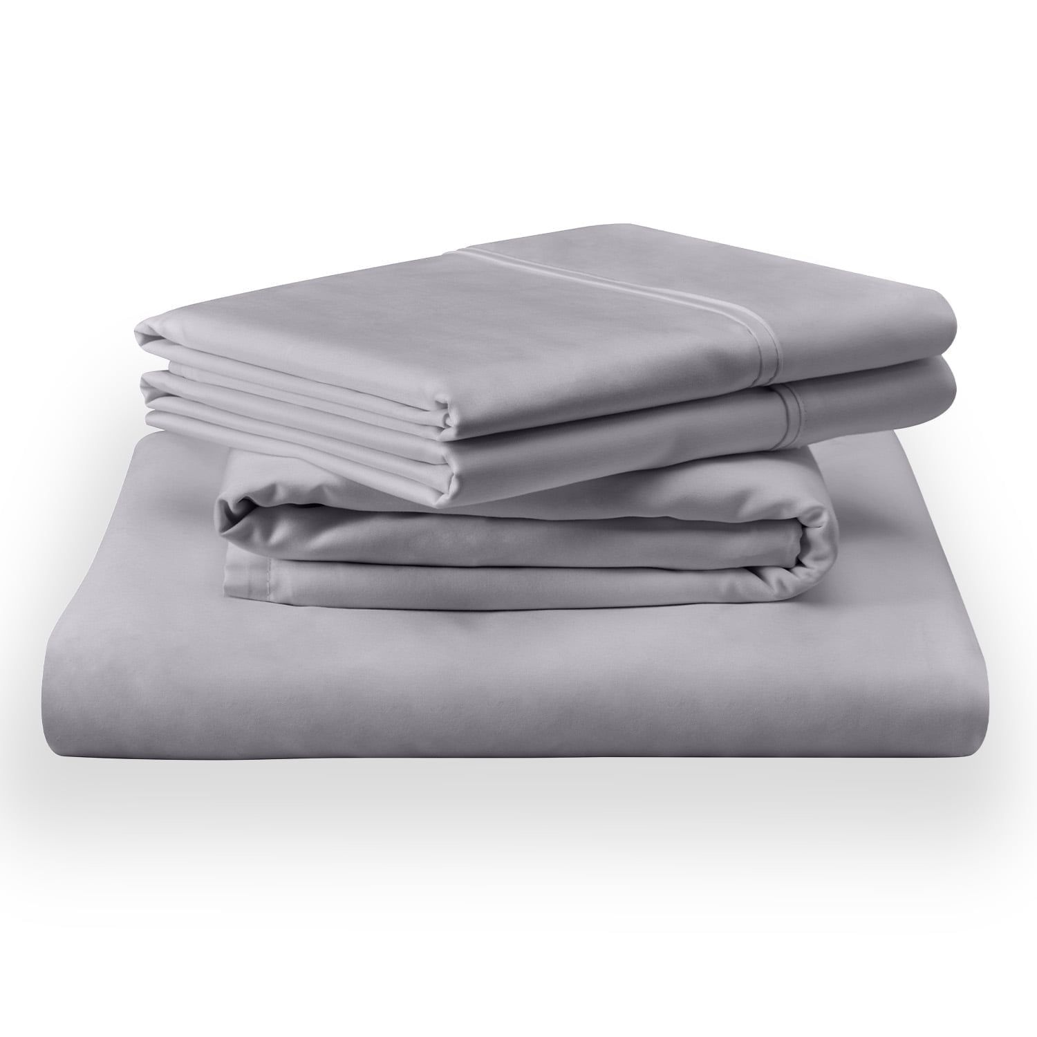 Cool Gray Twin Cotton Sheet Set with StayTight Bands