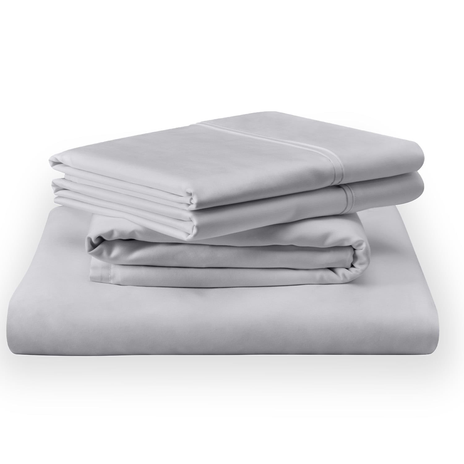 Queen Silver Mist Cotton Sheet Set with Enhanced Fit