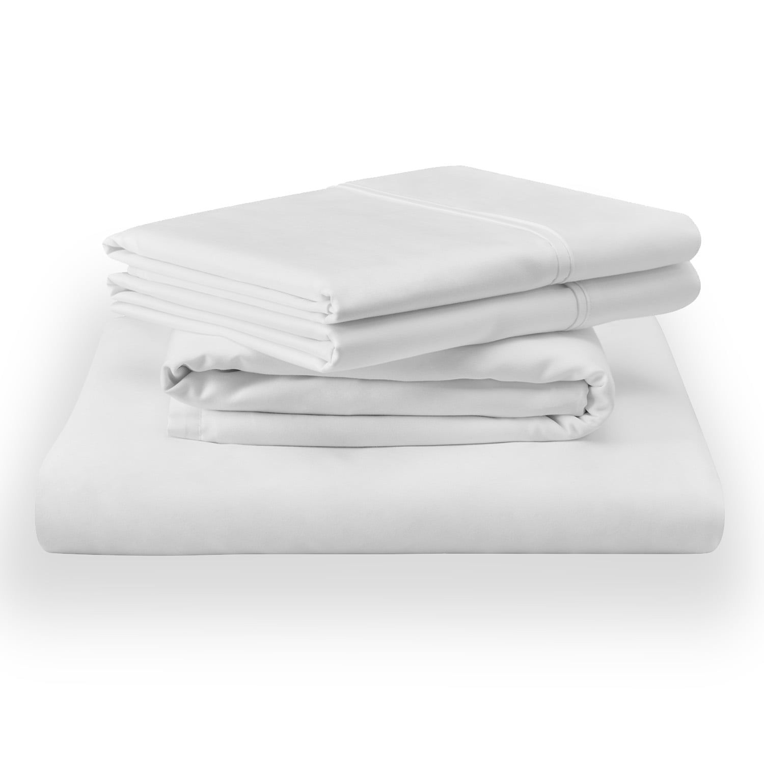 Full Size White Cotton Sheet Set with Print