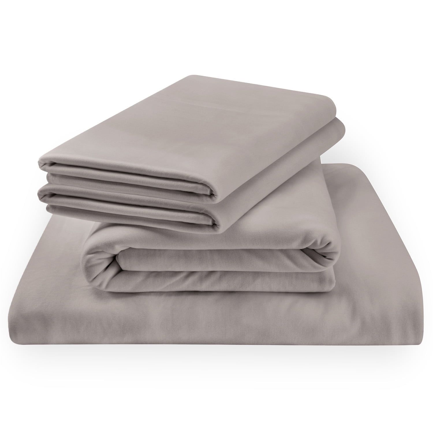 Queen Cool Gray Bamboo Jersey Sheet Set