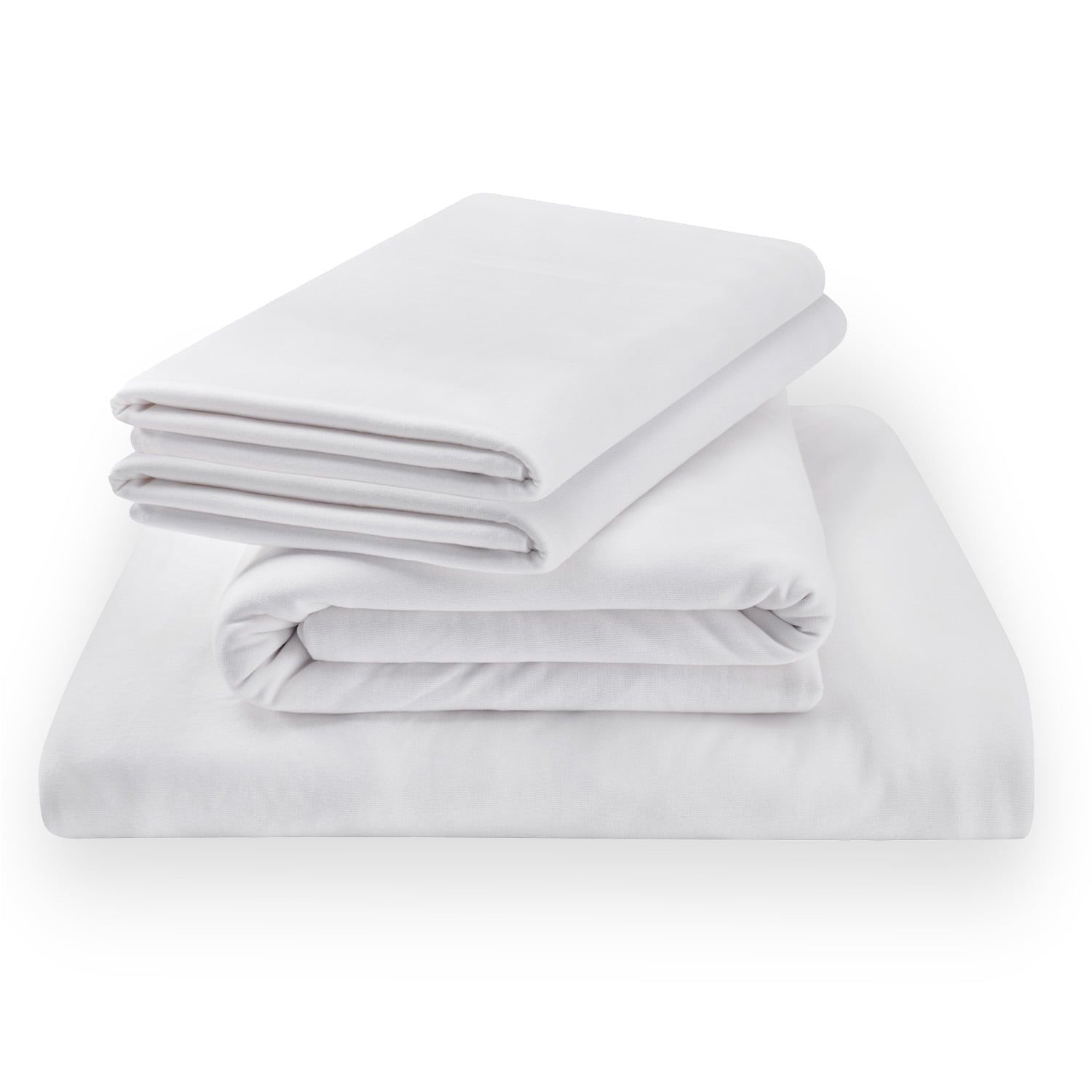 Full White Bamboo Jersey Sheet Set with Moisture-Wicking Qualities