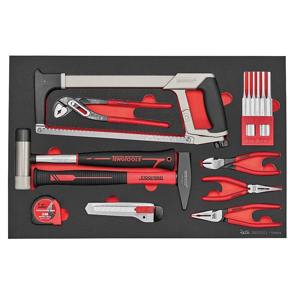 Teng Tools 25 Piece Red and Black Mechanics Tool Set