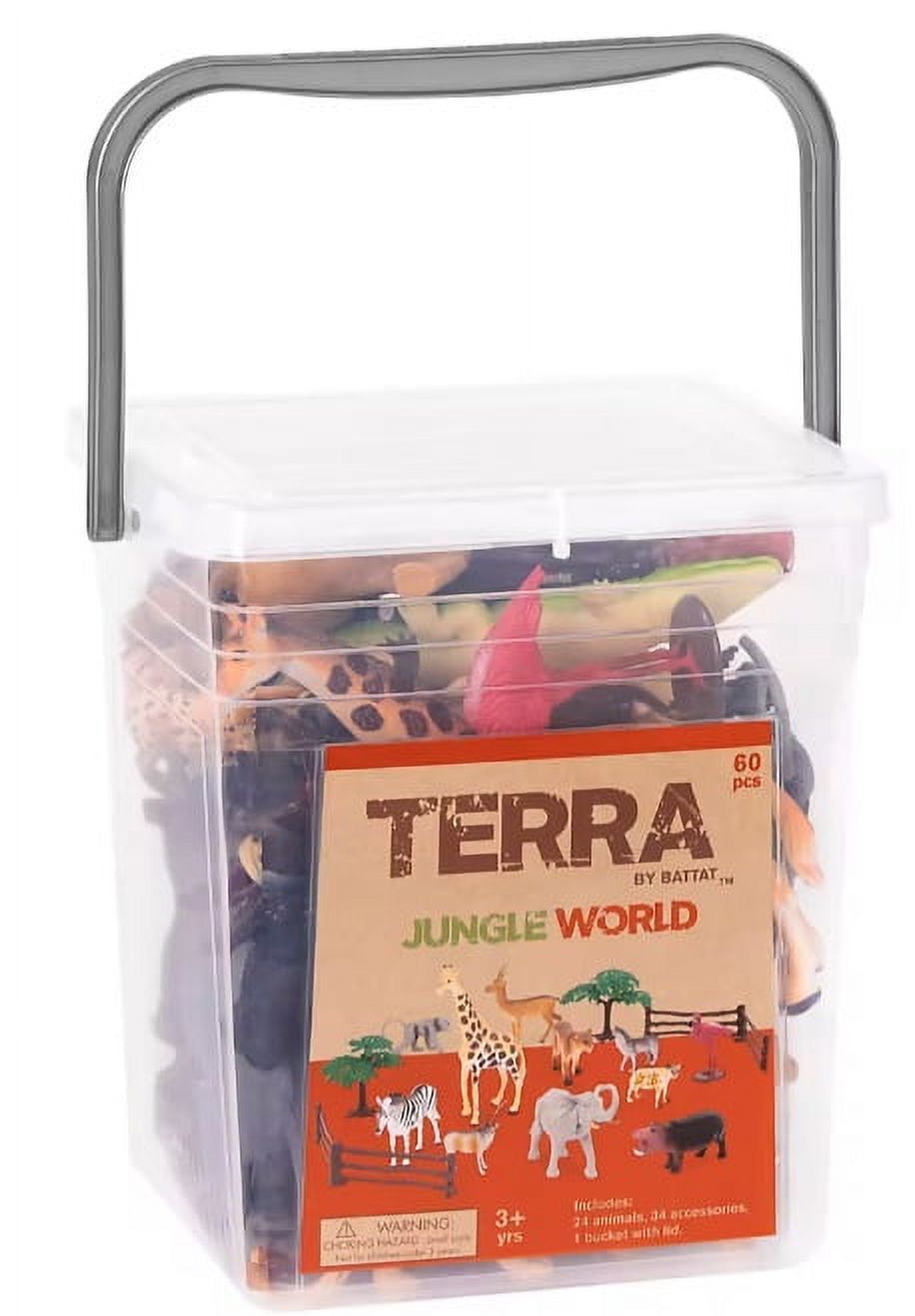 Terra Jungle World 60-Piece Miniature Animal Playset