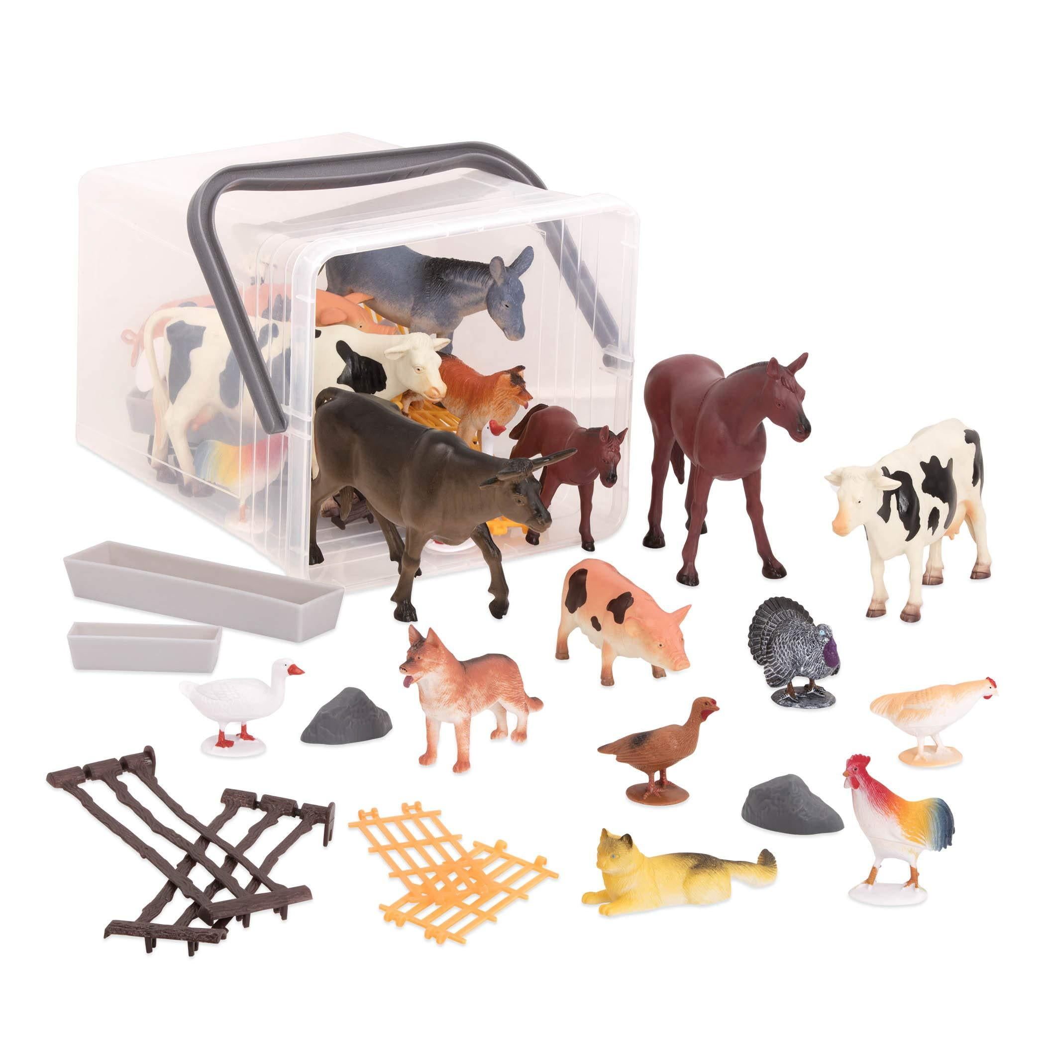 Terra 60-Piece Realistic Farm Animal Figurine Set