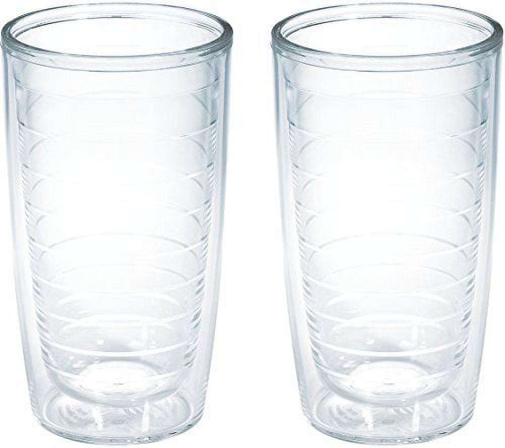 Clear Double-Walled Insulated Travel Tumbler Set, 16oz