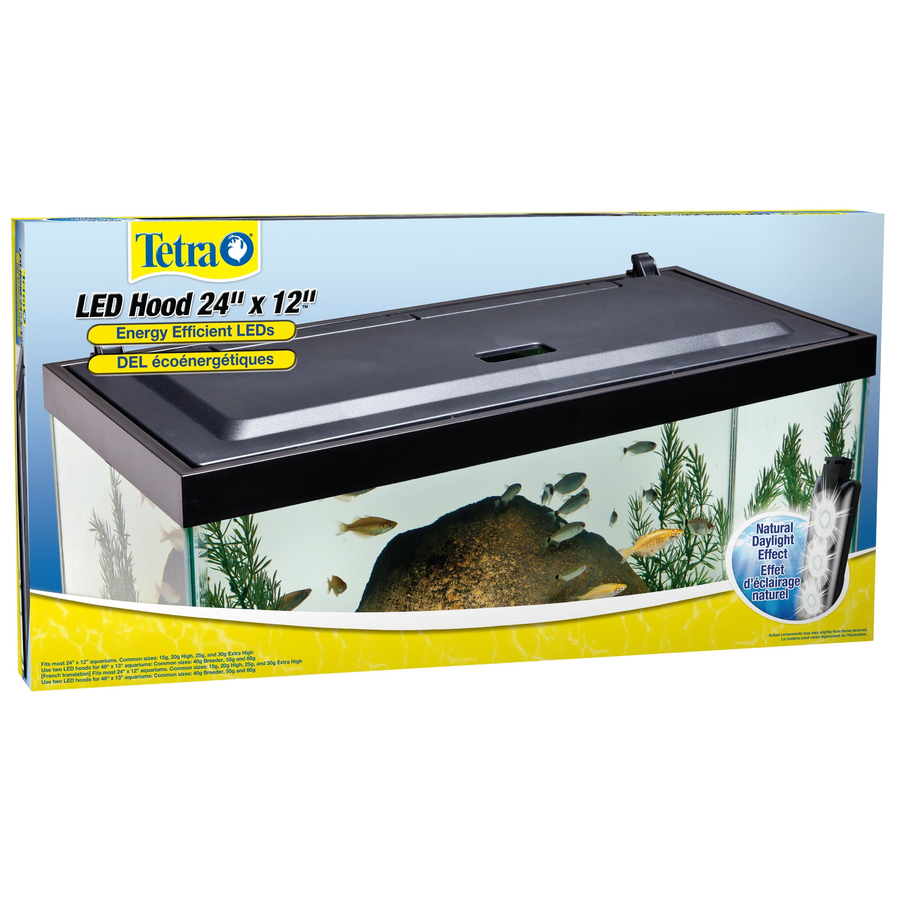 Tetra Black Low-Profile LED Aquarium Hood 24" x 12"