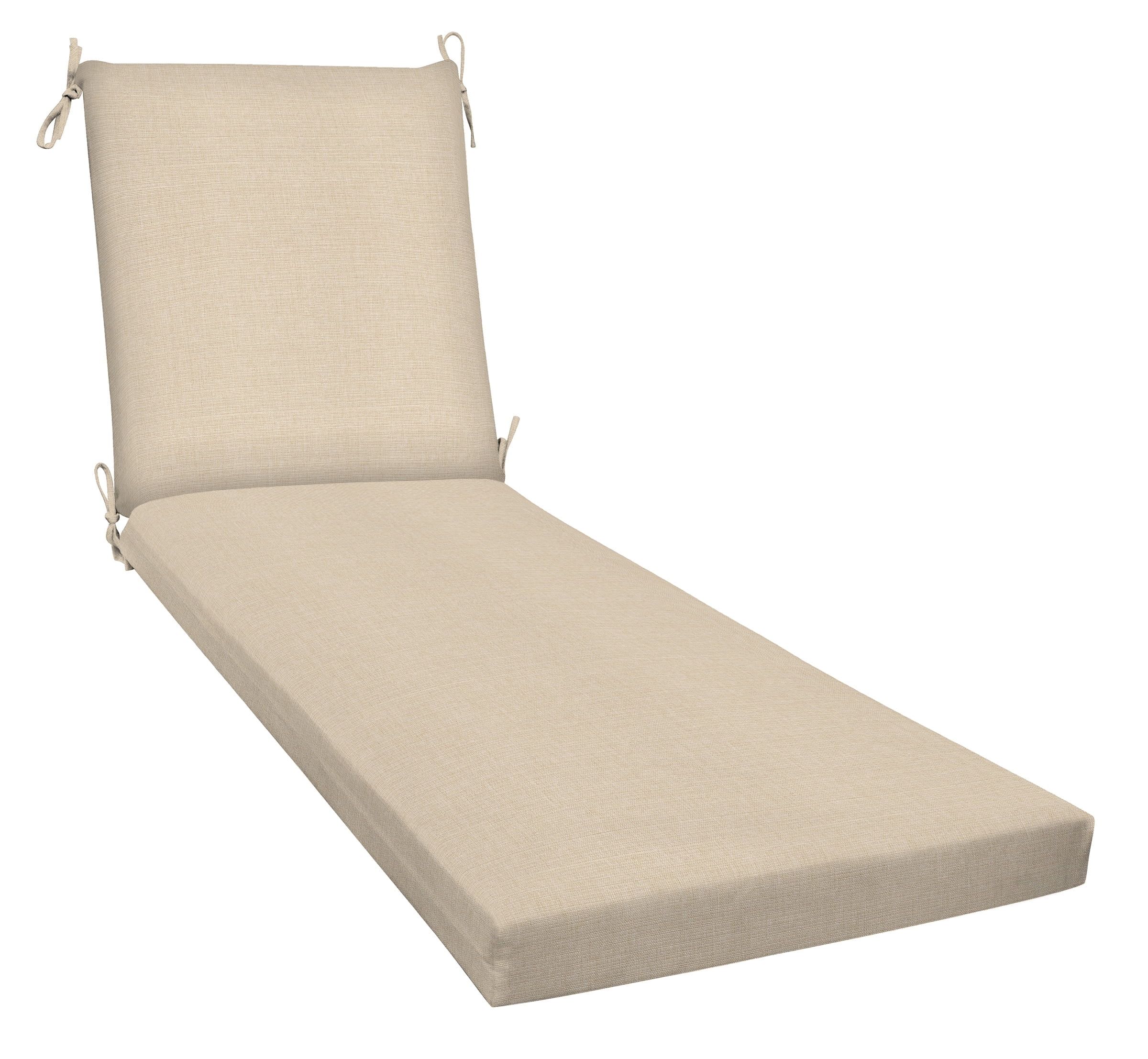 Almond Textured Outdoor Chaise Lounge Cushion with Polyester Fiberfill
