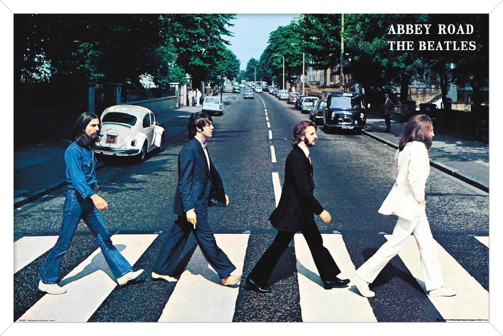 The Beatles Abbey Road White Framed Wall Poster