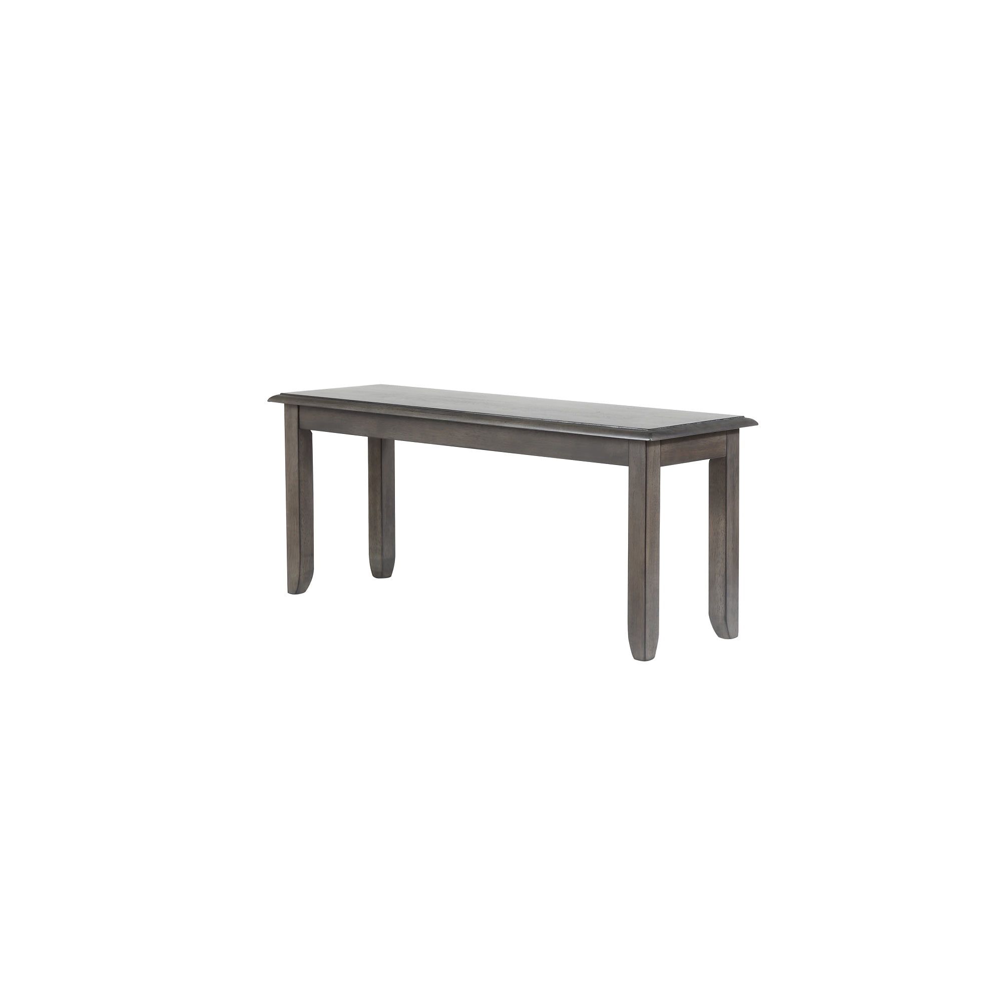 42" Gray Solid Oak Wood Dining Bench with Squared Legs