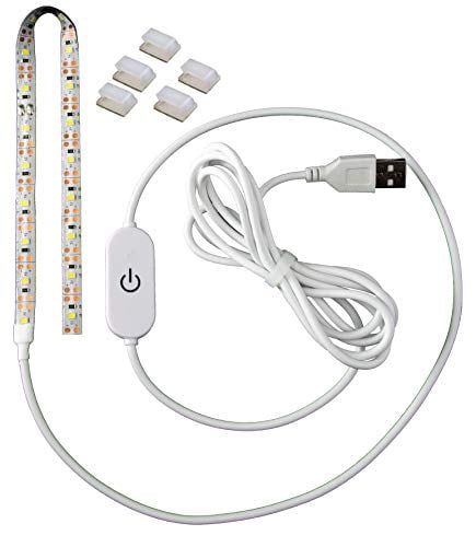 12-Inch White LED Light Strip with USB Power Cord