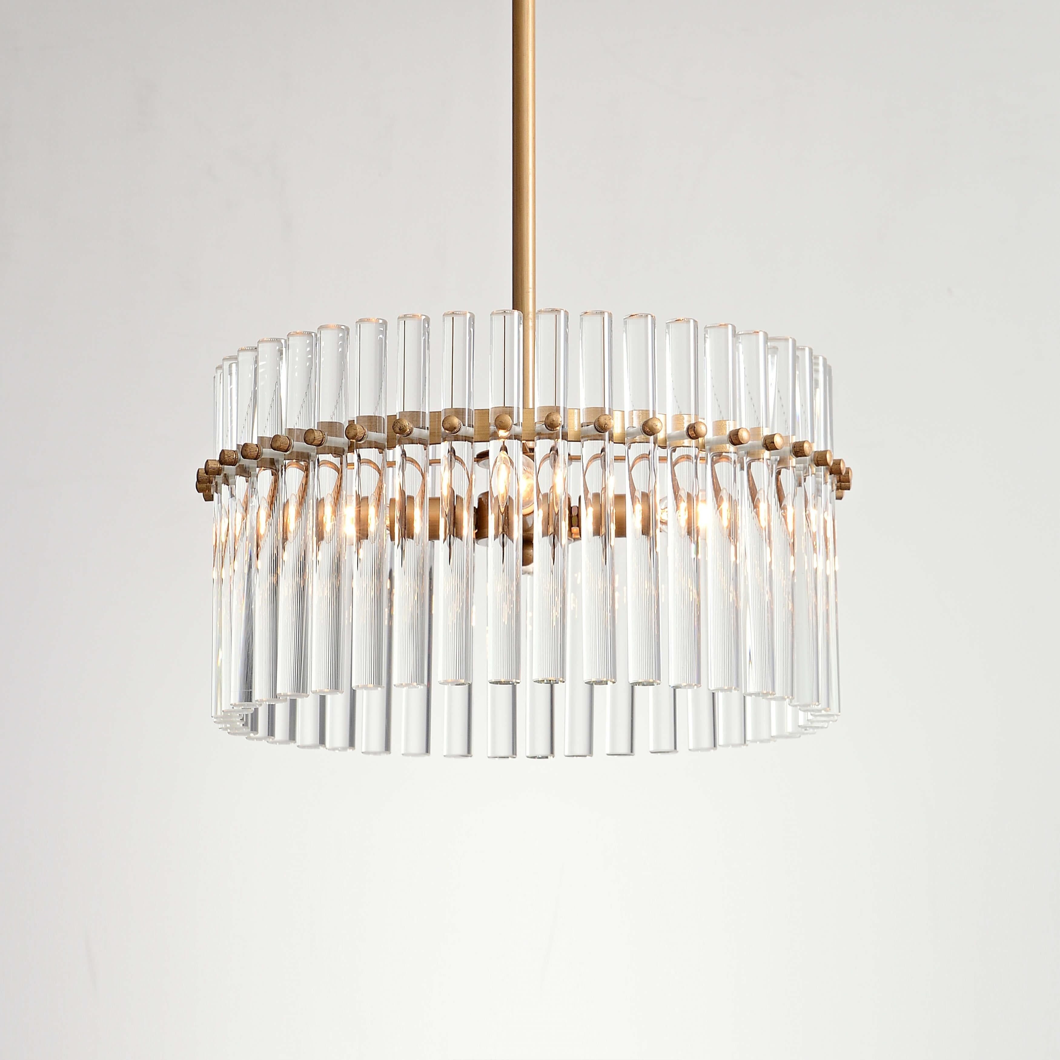 Casandra 16.1'' Brushed Brass and Crystal Chandelier