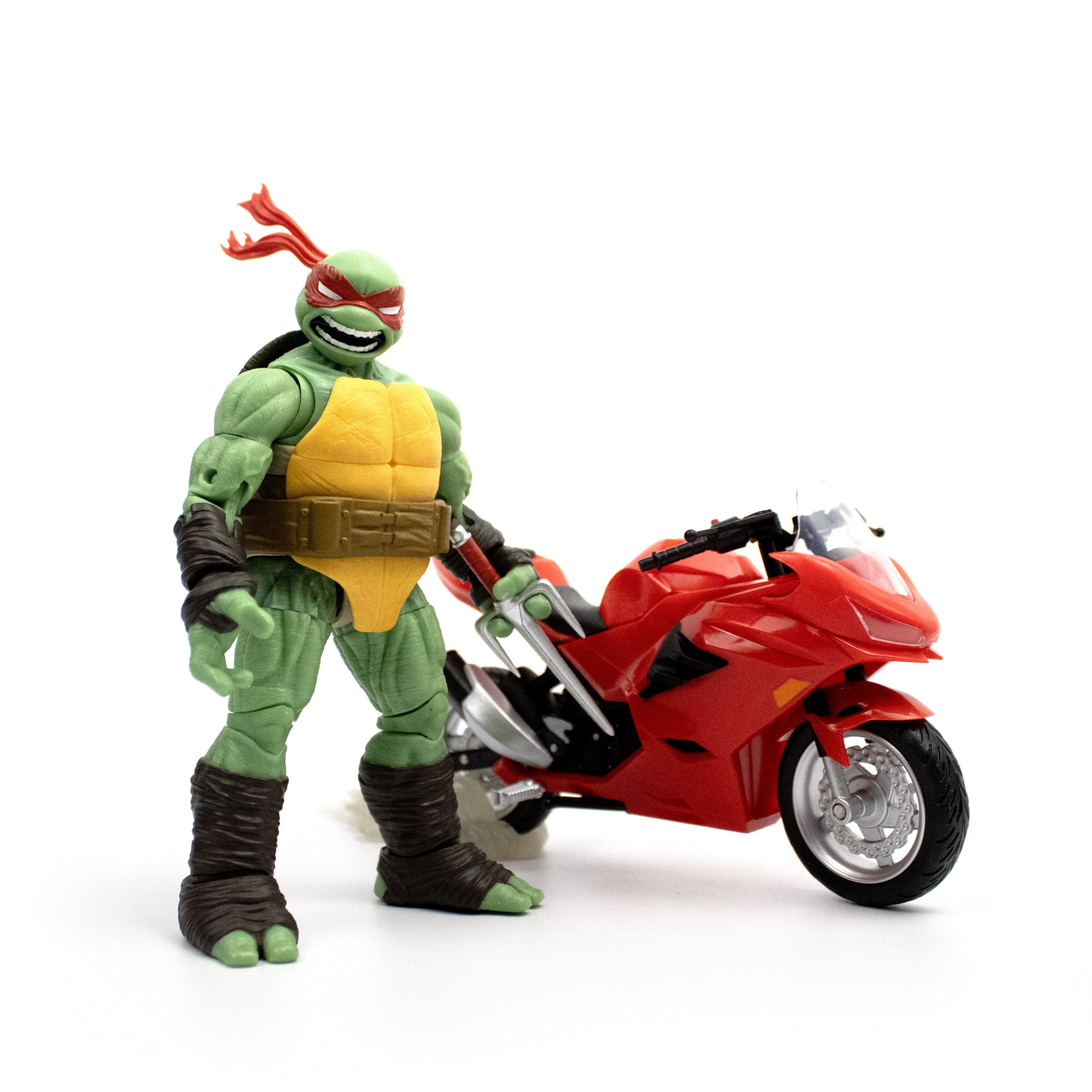 Raphael Action Figure with Red Motorcycle Set