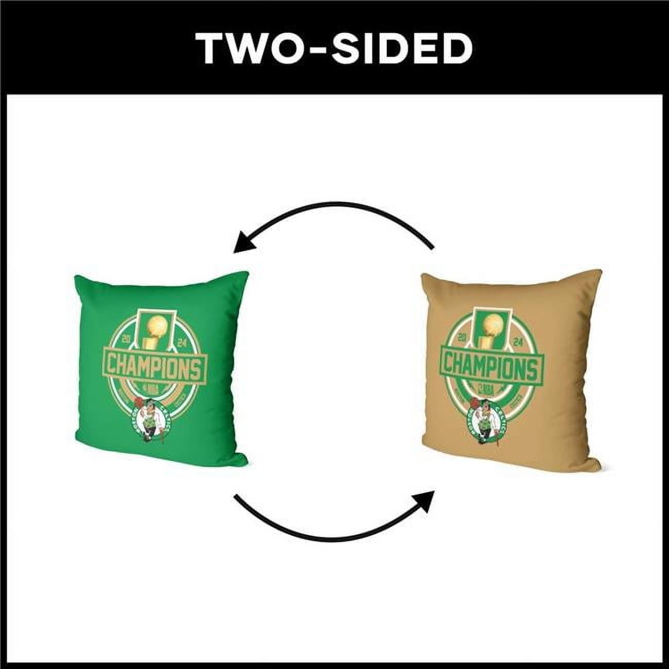 Boston Celtics 2024 Champions Green and Beige Throw Pillow