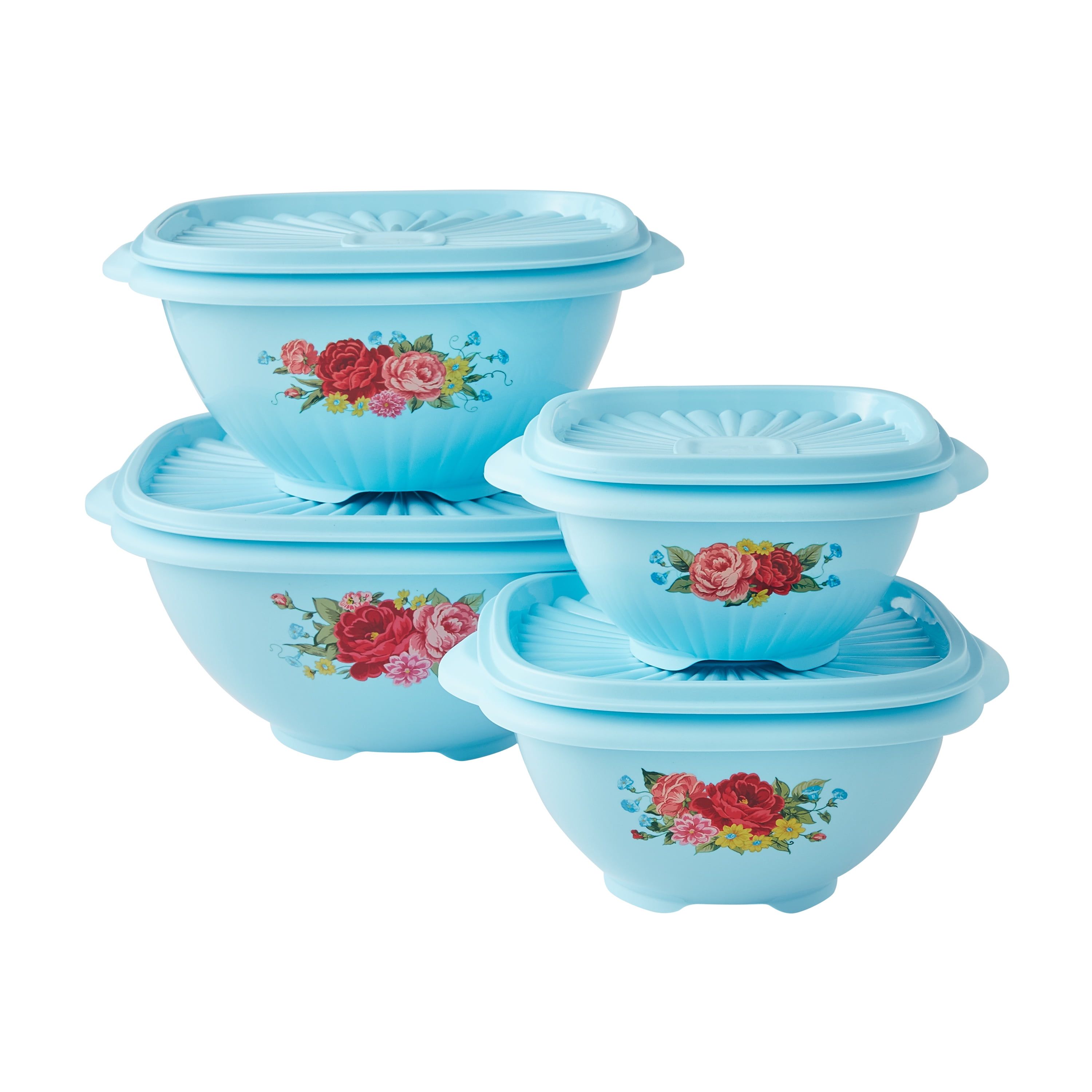 Teal BPA-Free Plastic Meal Prep Bowl Set with Lids