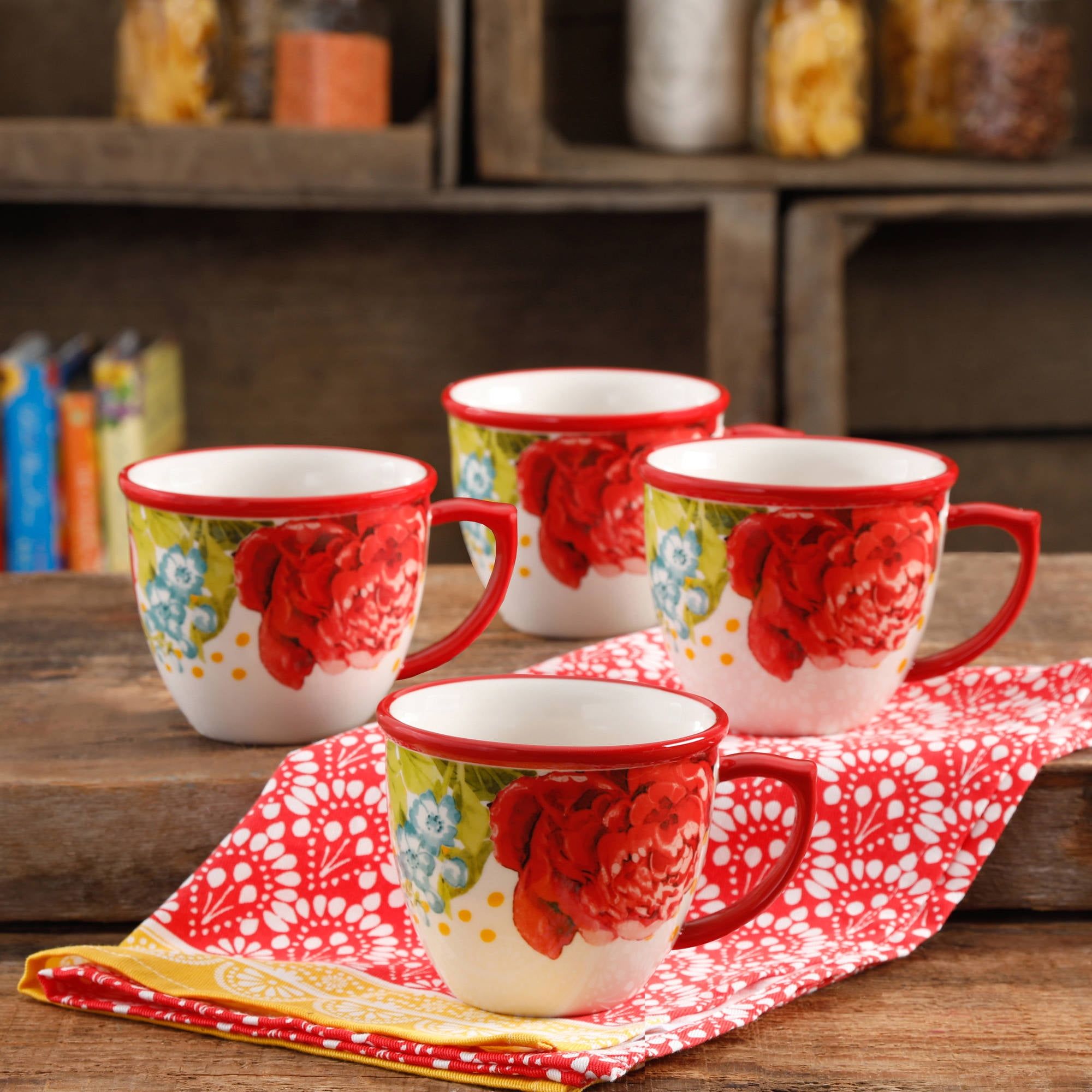 Blossom Jubilee Ceramic 16-Ounce Coffee Cup Set