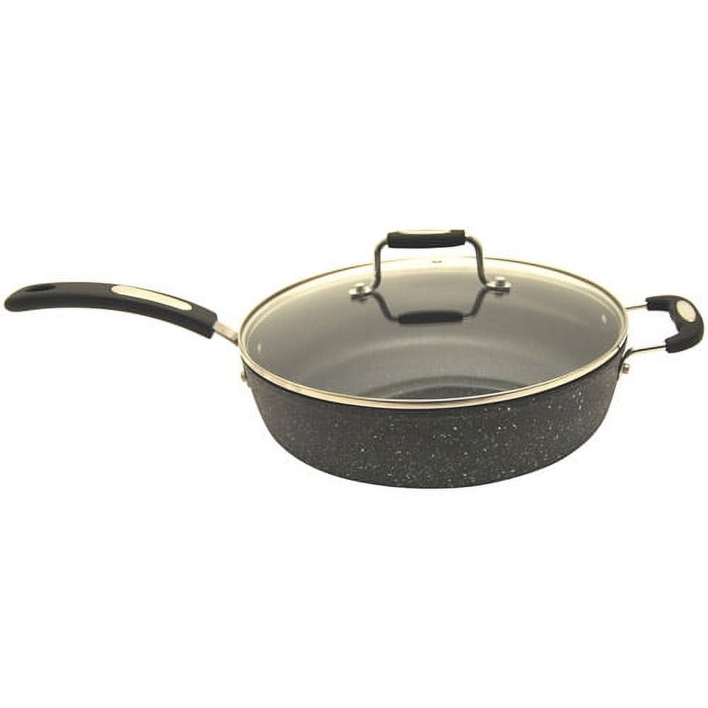 Starfrit 11" Black Aluminum Non-Stick Fry Pan with Lid