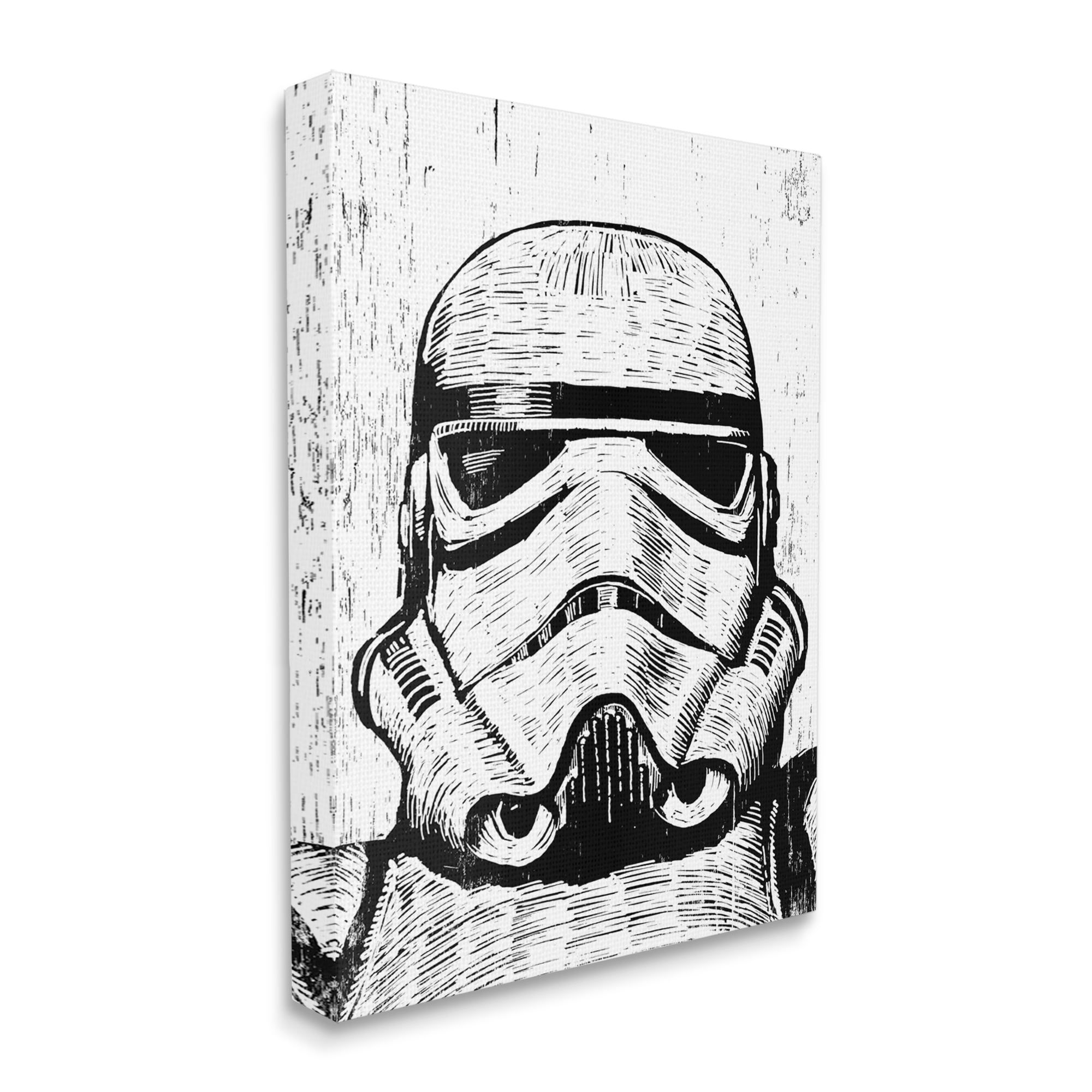 Black and White Stormtrooper Canvas Wall Art, 16 x 20