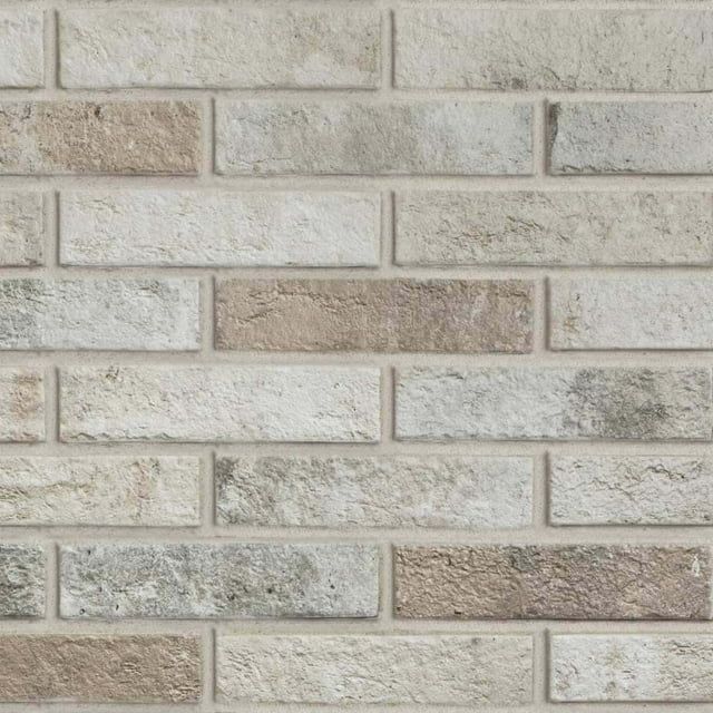Fog Matte Porcelain Brick Look Floor and Wall Tile, 2" x 10"