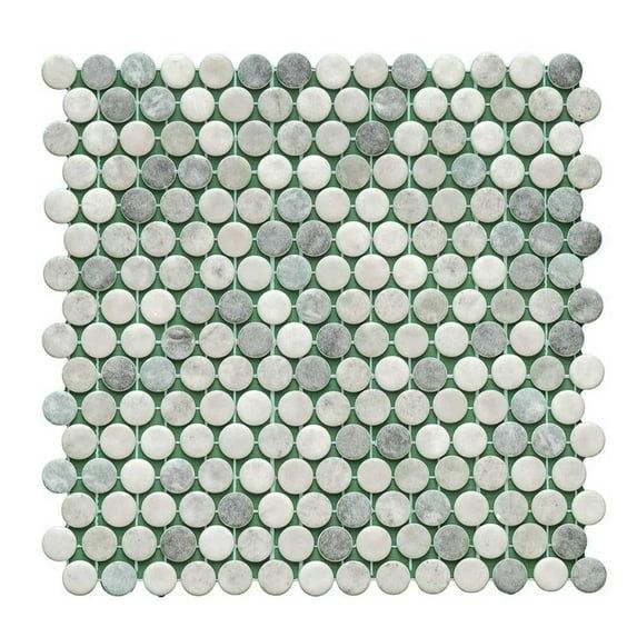 Shabby Green 4" x 4" Matte Glass Mosaic Tile Sample