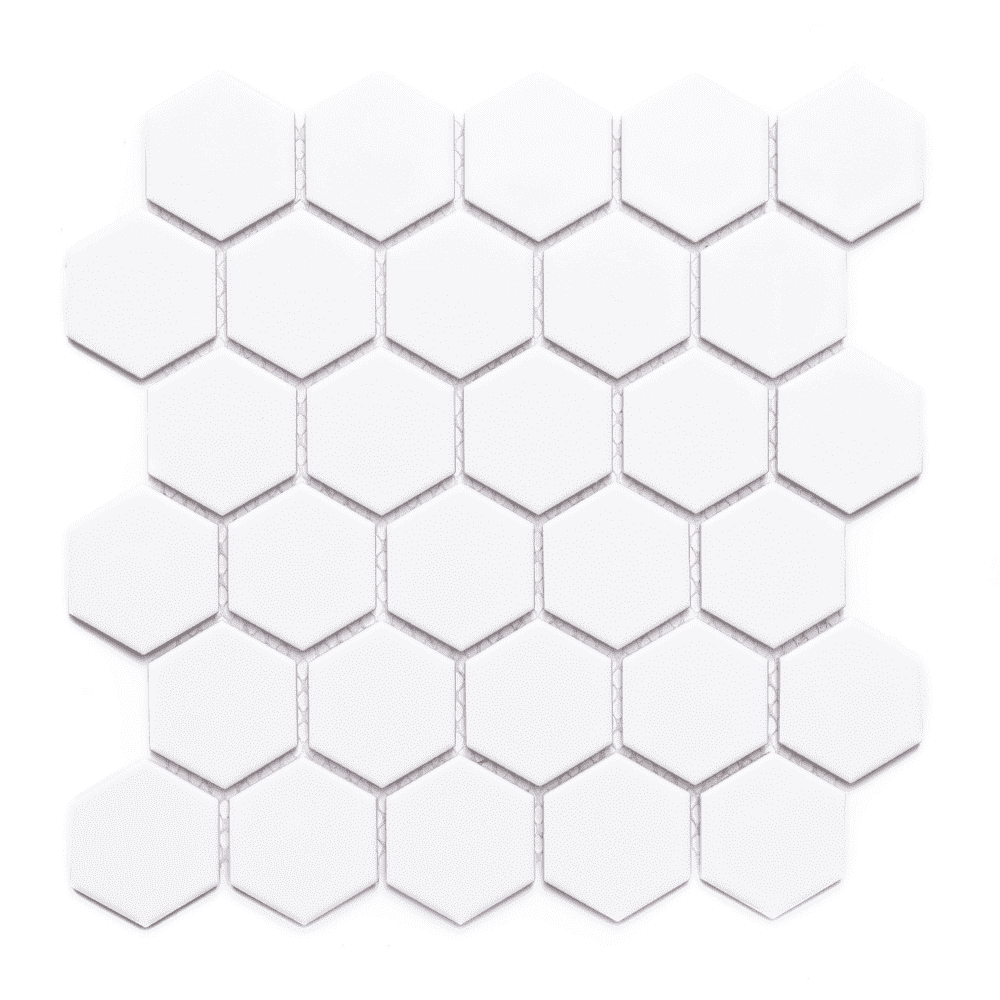 Honeycomb 12x12 White Porcelain Mosaic Tile Sheet