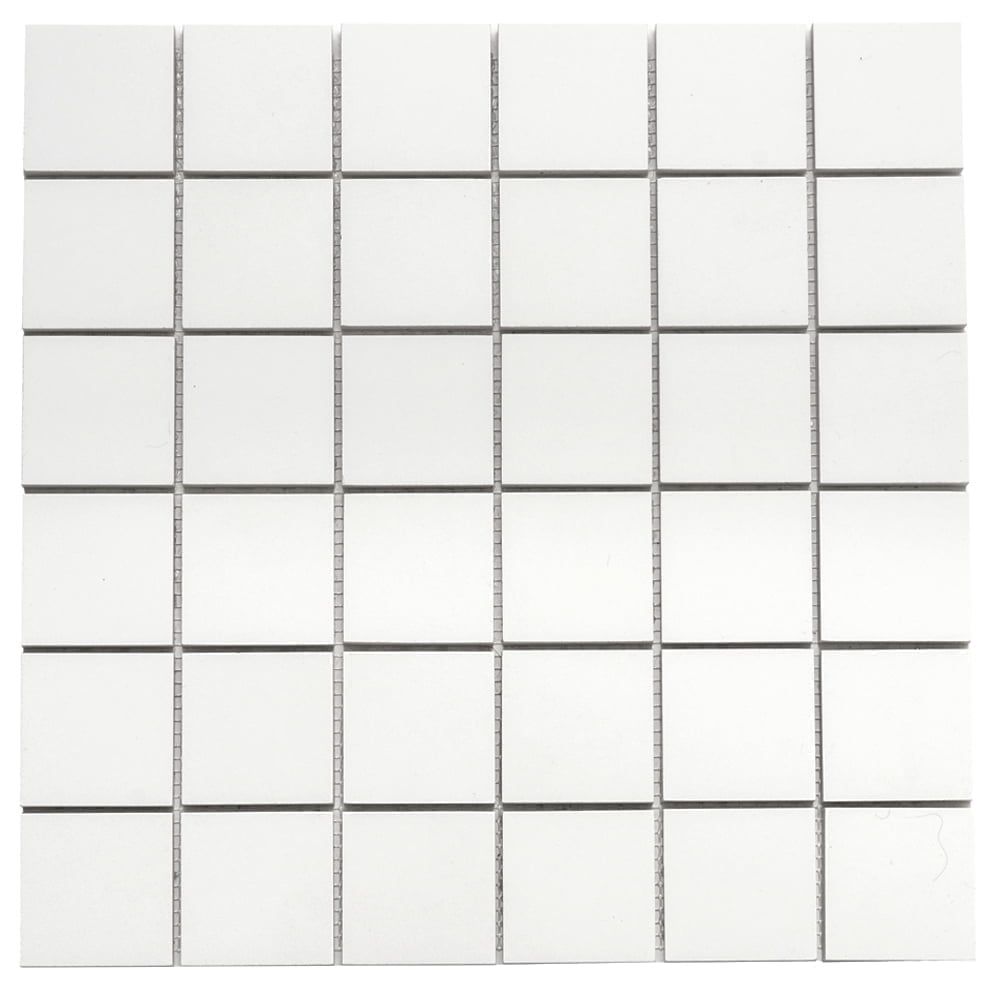 Penthouse White Matte Porcelain Mosaic Tile Sample - 4x4