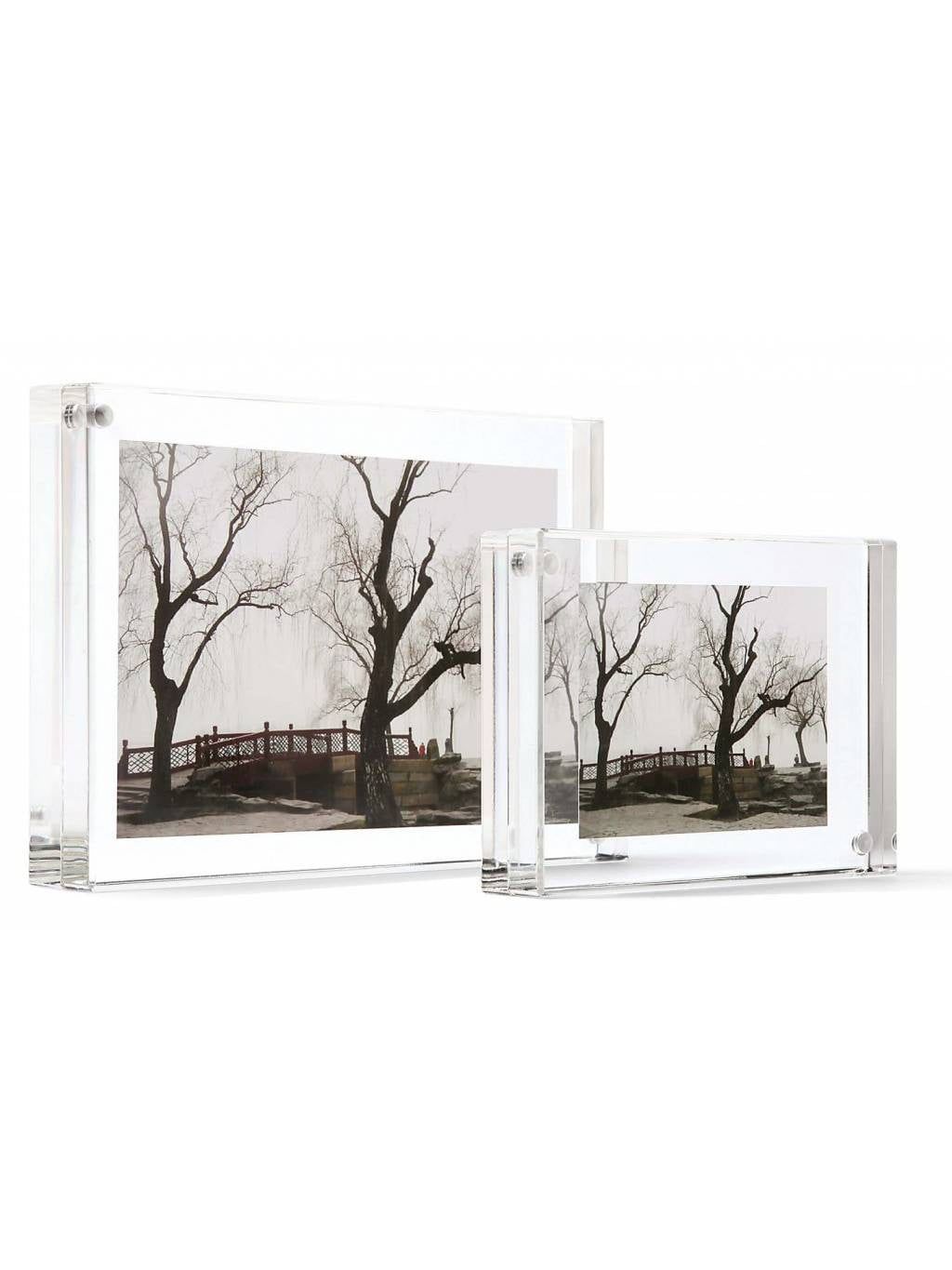 Clear Acrylic 6x8 Floating Magnet Picture Frame