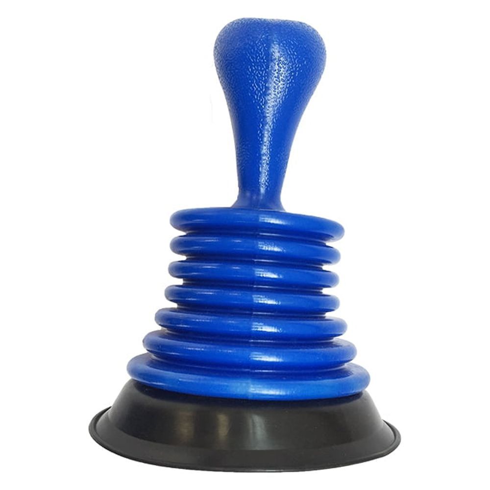 Blue Plastic Mini Accordion Sink Plunger with Flange