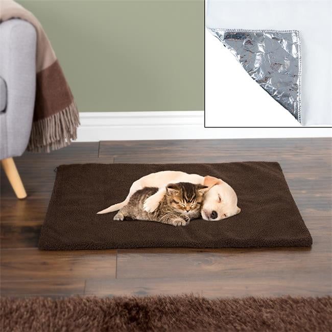 Self-Warming Brown Polyester Sherpa Pet Crate Pad