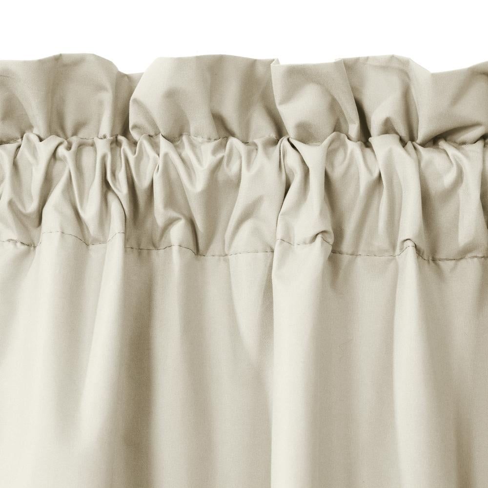 Ivory Polyester Room Darkening Rod Pocket Curtain Panel Set