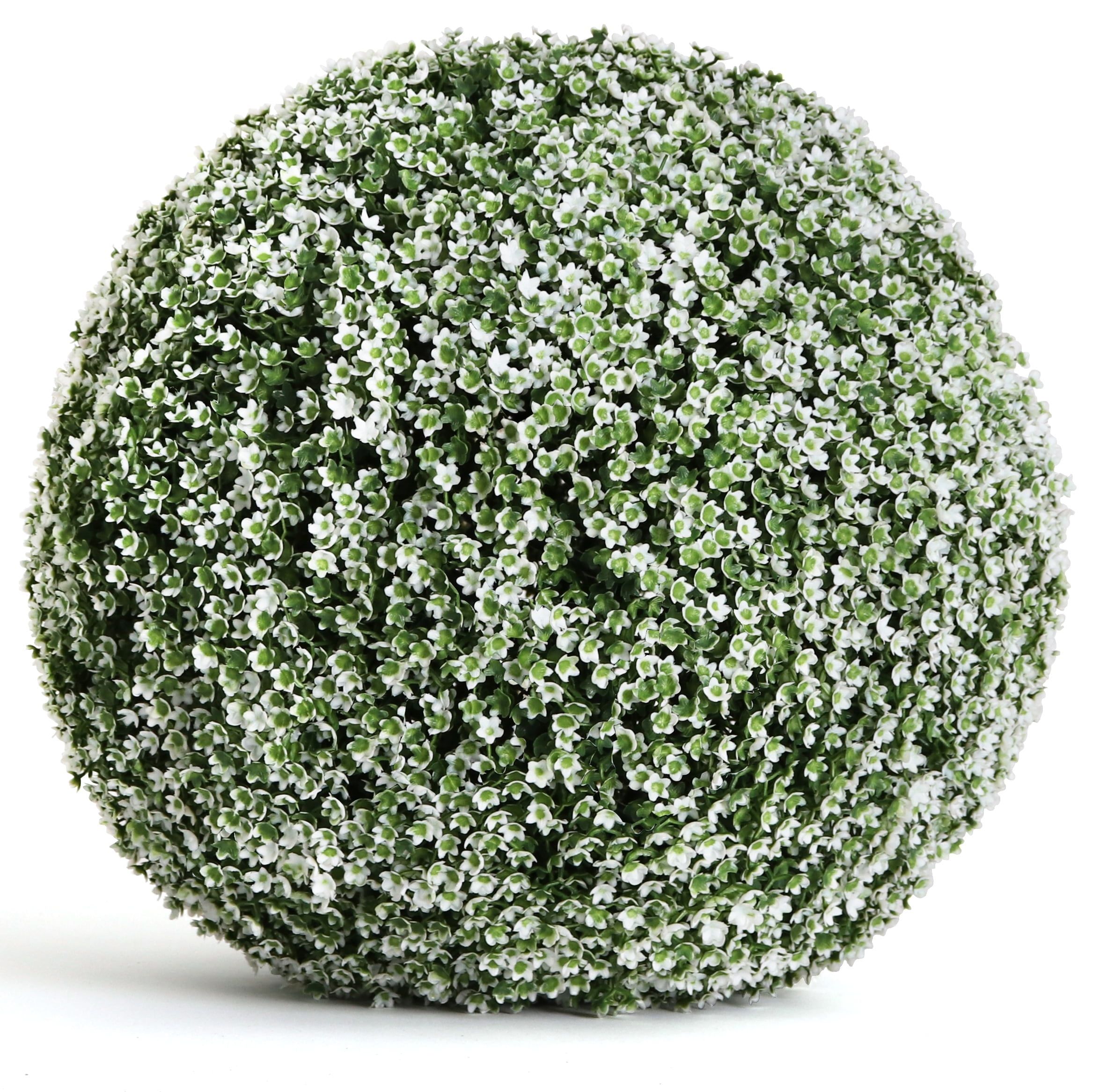 19" Green UV Resistant Plastic Boxwood Topiary Ball