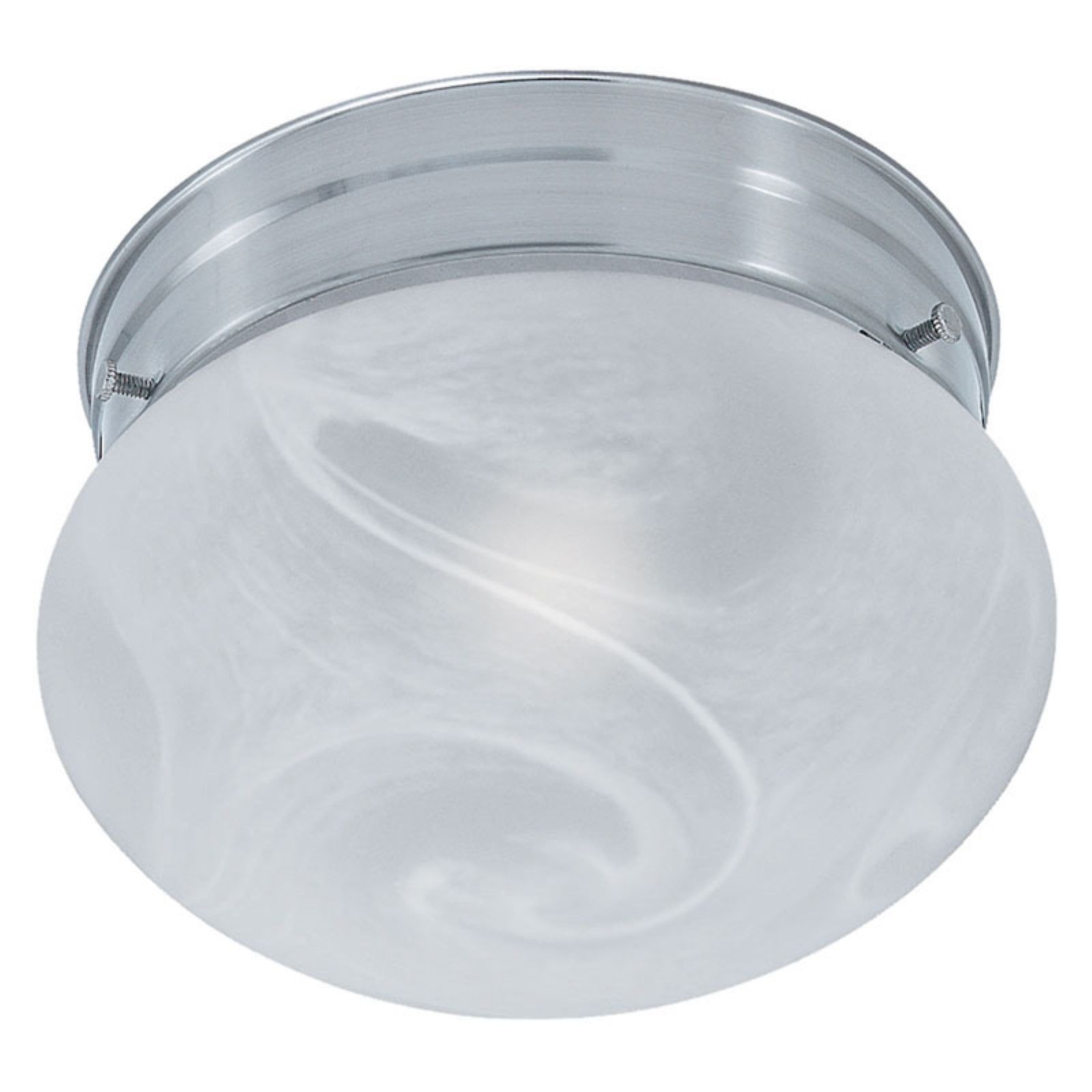 Brushed Nickel 10" Indoor/Outdoor Marbled Glass Bowl Ceiling Light