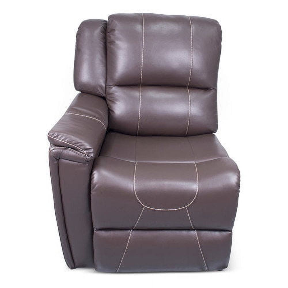 Black Leather and Metal Recliner with Padded Seat