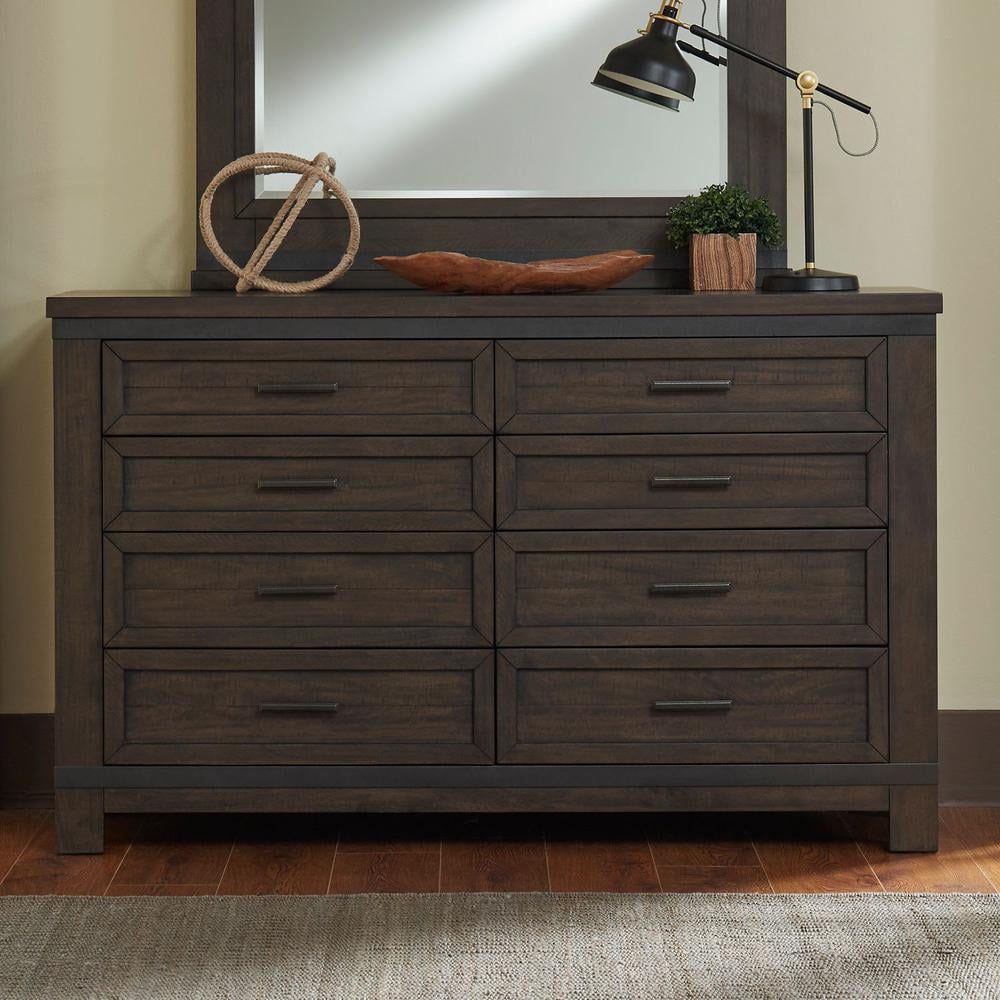 Thornwood Hills Dark Gray 8-Drawer Rustic Dresser