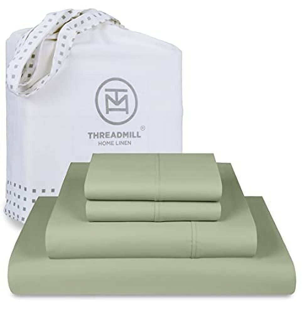 Sage Green Cotton Queen Deep Pocket Bed Sheet Set