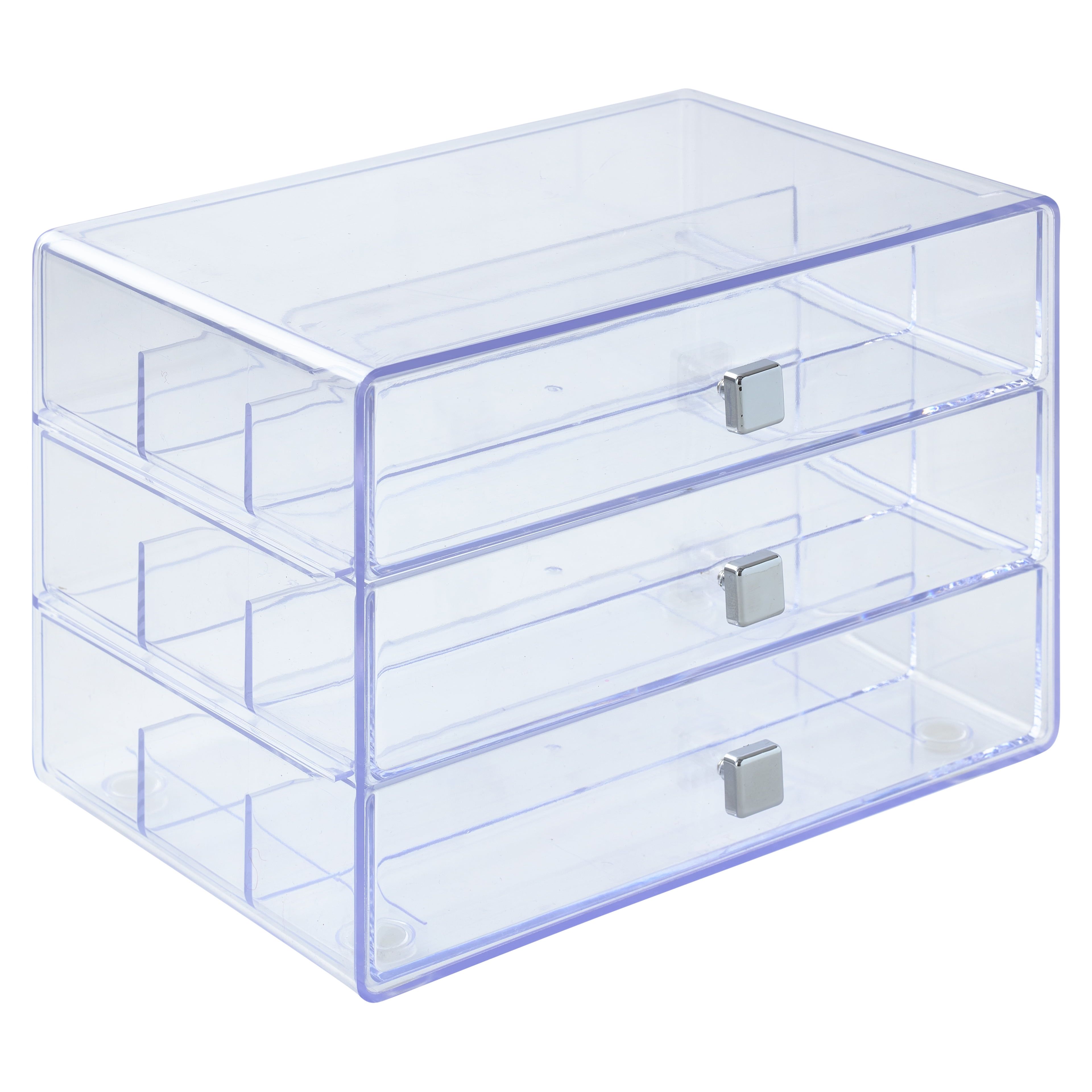 Clear Three-Drawer Washi Tape Storage Organizer