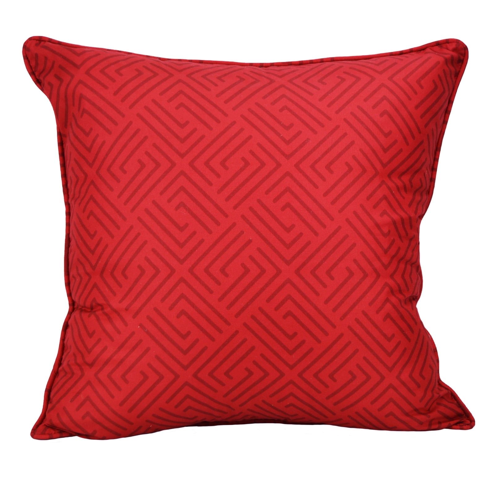 Red Geometric Holiday Decorative Throw Pillow 18" x 18"