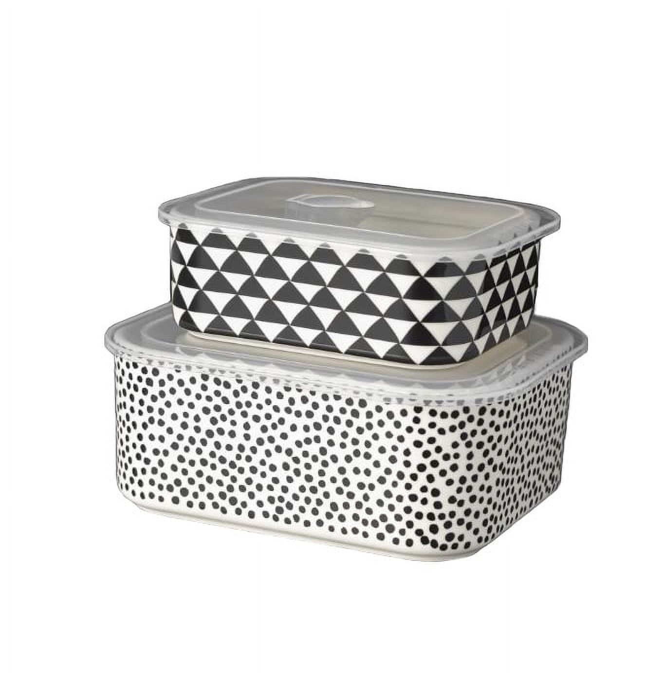 Black and White Ceramic Baking Dish Set with Lids