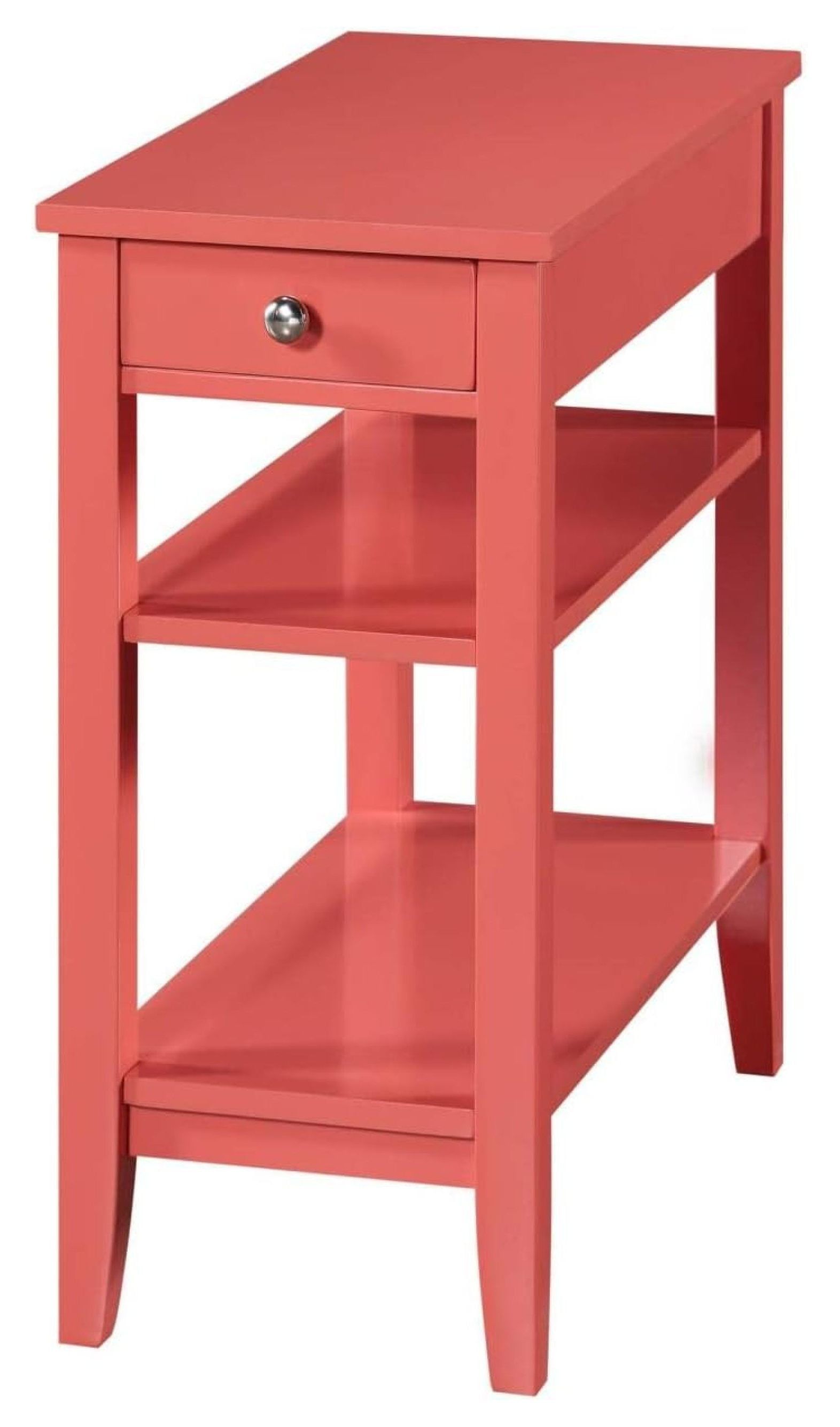 Coral Transitional Rectangular Chairside End Table with Storage