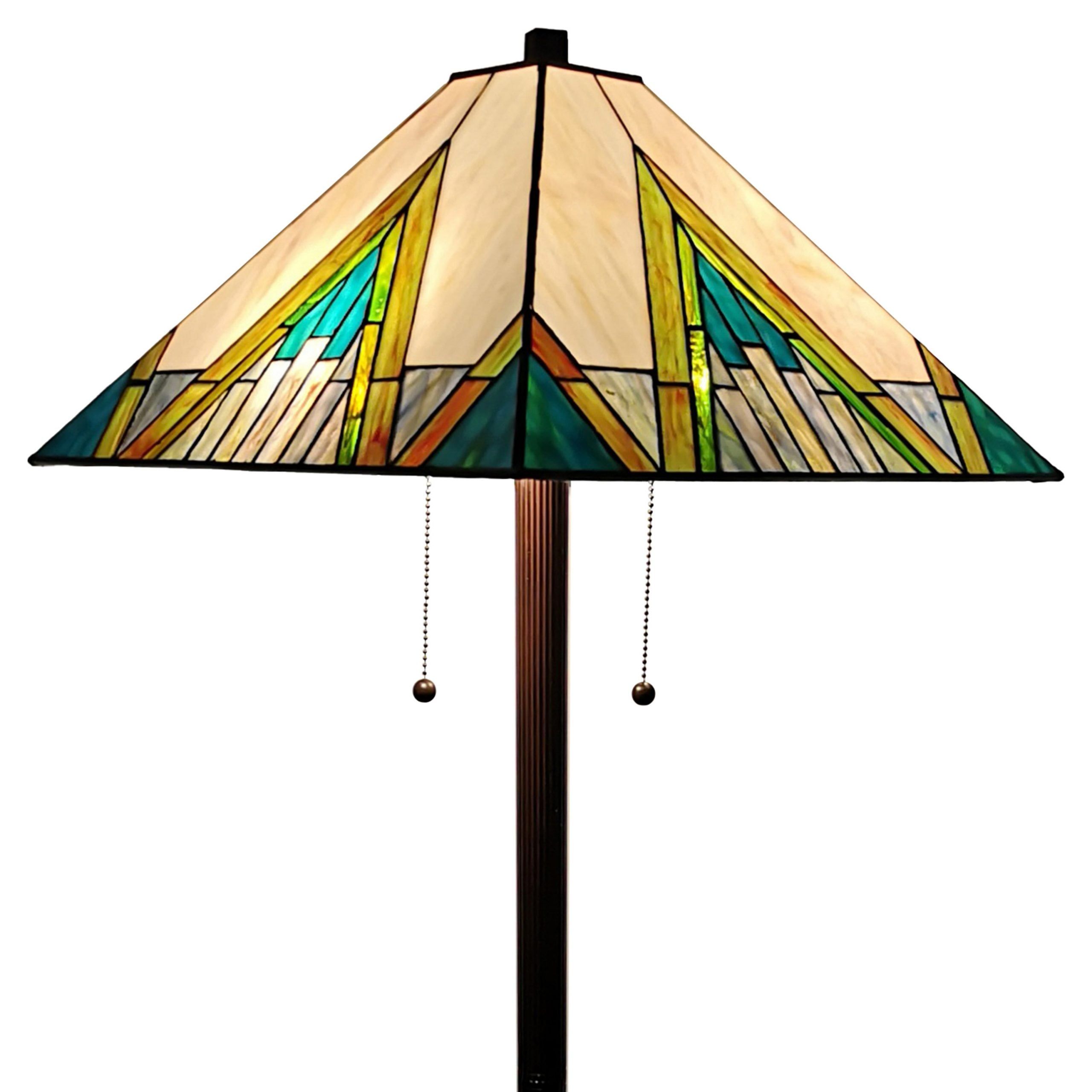 Tiffany Style 62" Bronze Stained Glass Mission Floor Lamp