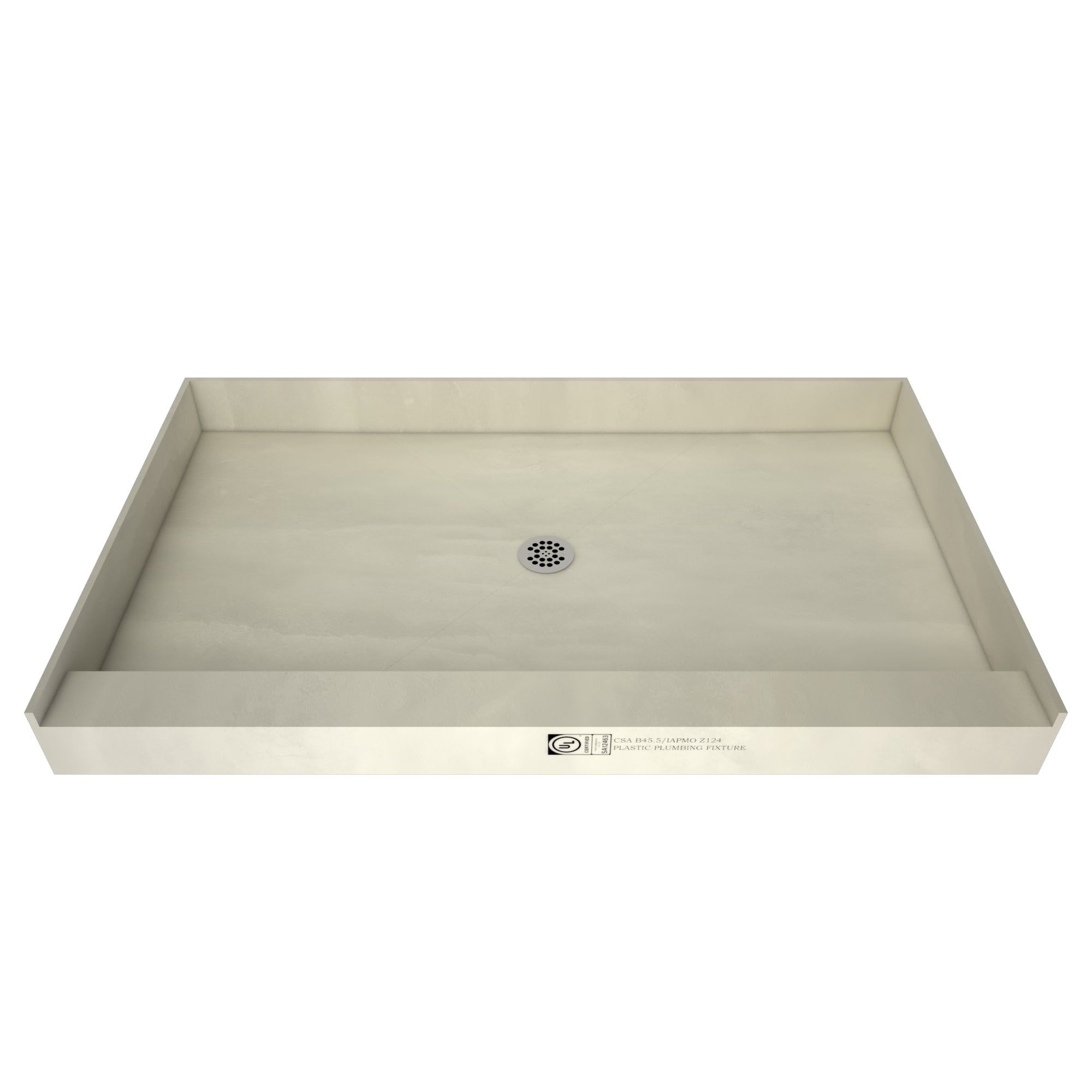 Tile Redi 60" x 32" Polished Chrome Rectangular Shower Base