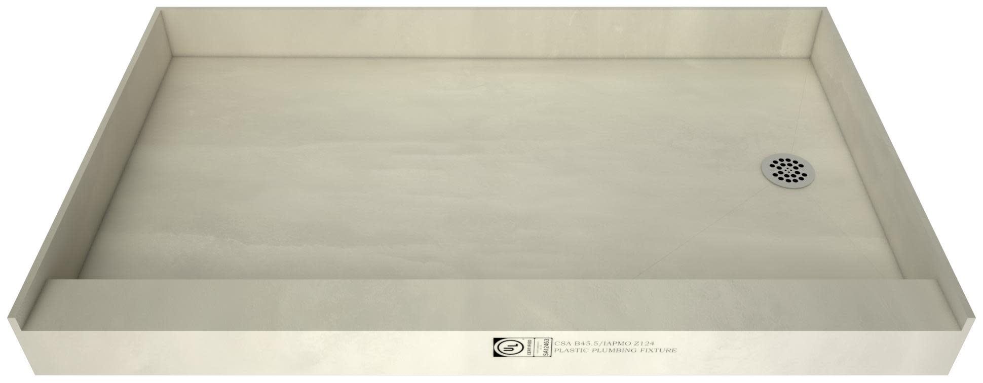 Tile Redi 60" x 36" Polished Chrome Shower Base with Right Drain