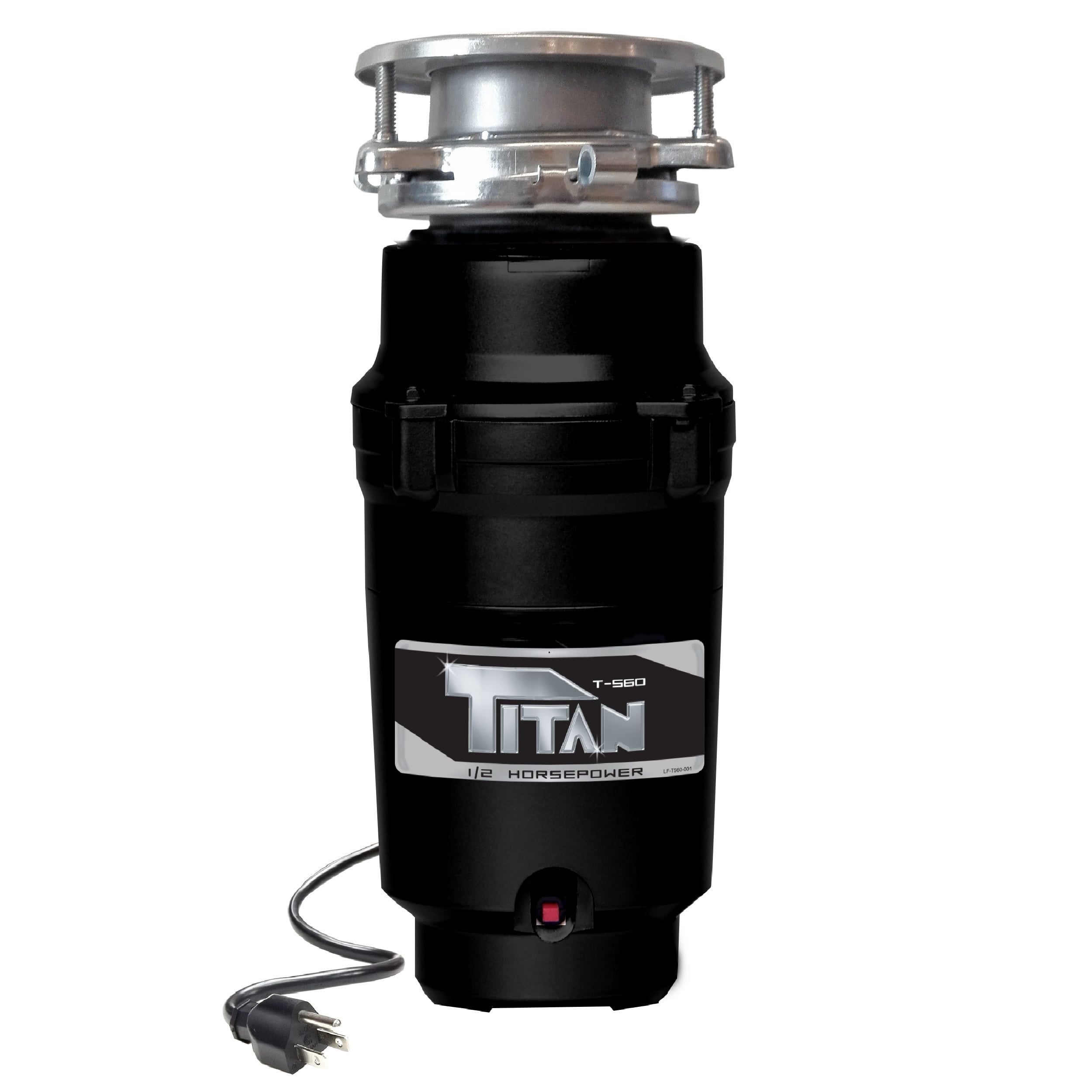 Titan Black Stainless Steel 1/2 HP Continuous Feed Garbage Disposal