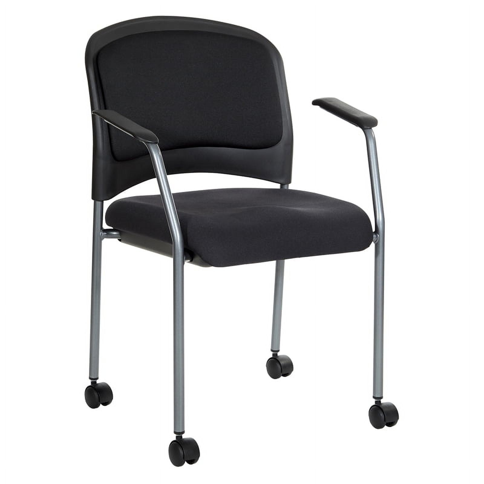 Black Mesh Fabric Office Visitor Chair with Casters