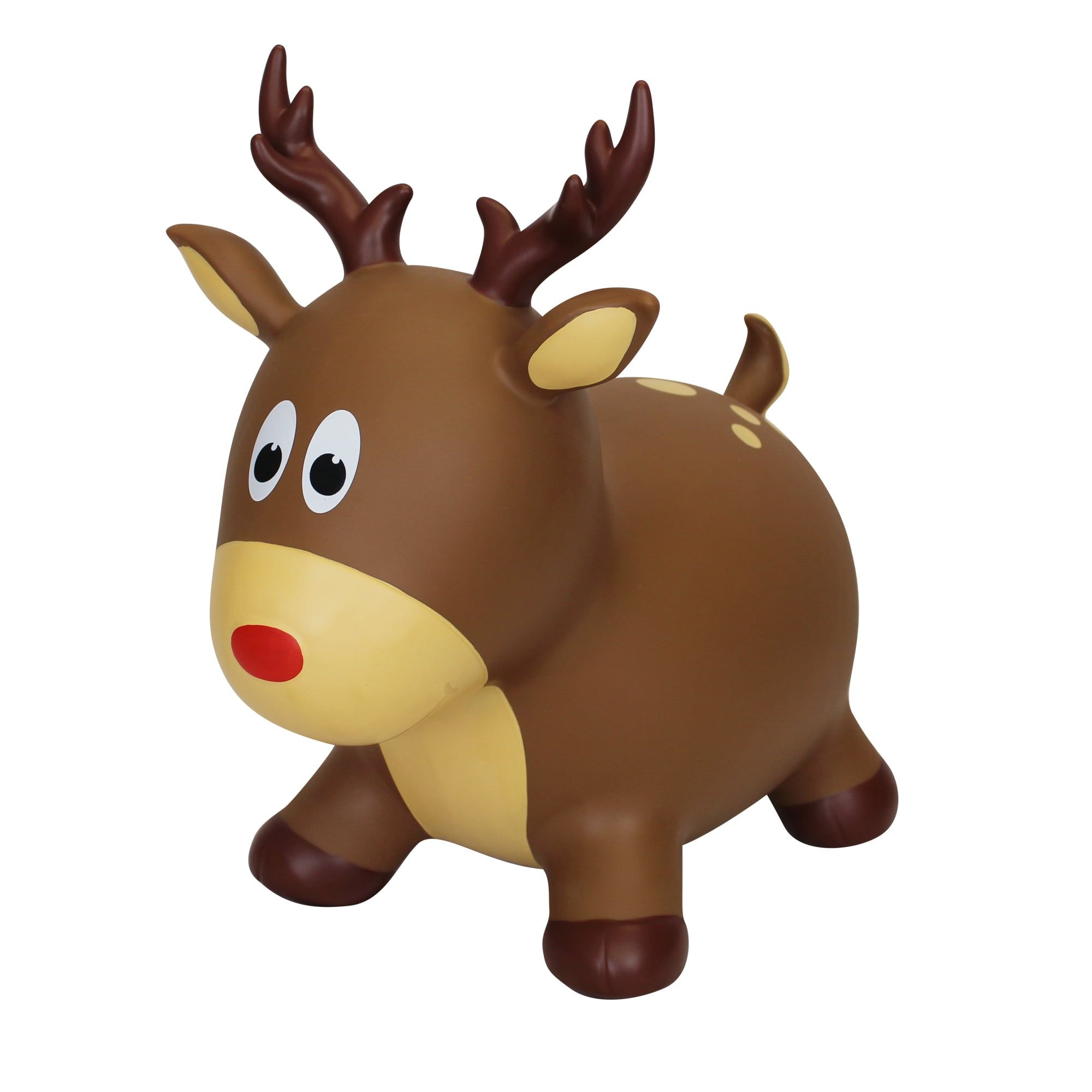 Brown and Beige Inflatable Reindeer Bounce Toy