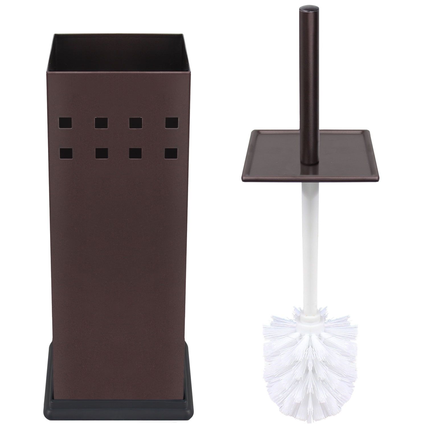 Bronze Ventilated Toilet Brush and Holder Set