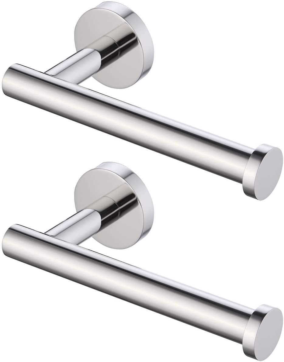 Polished Chrome Stainless Steel Wall-Mounted Toilet Paper Holders, Set of 2