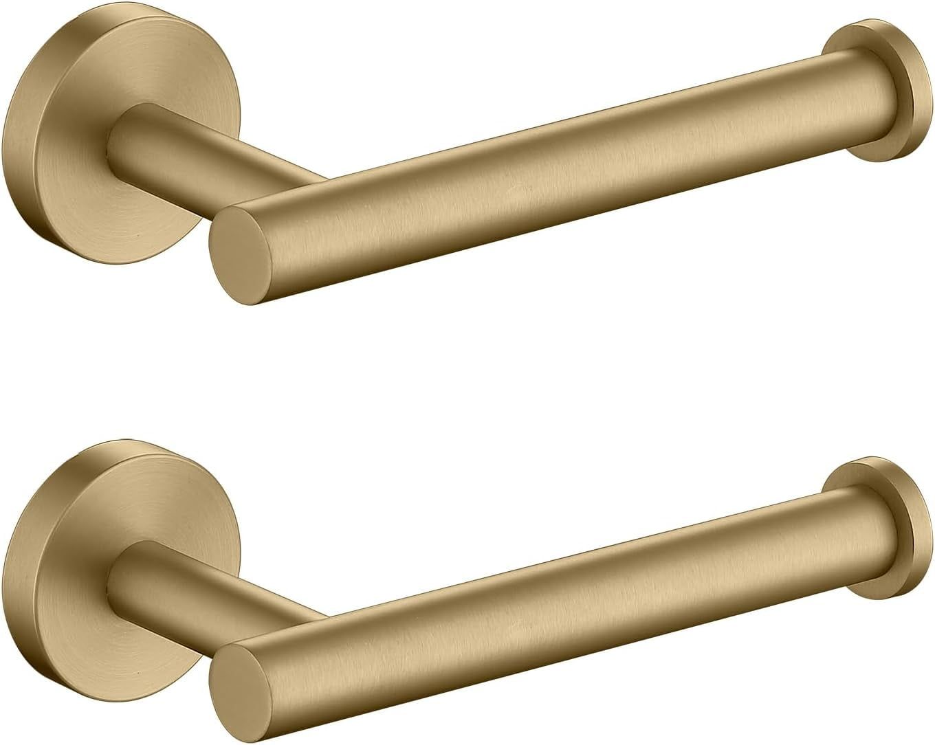 Brushed Gold Stainless Steel Wall Mounted Toilet Paper Holder 2-Pack